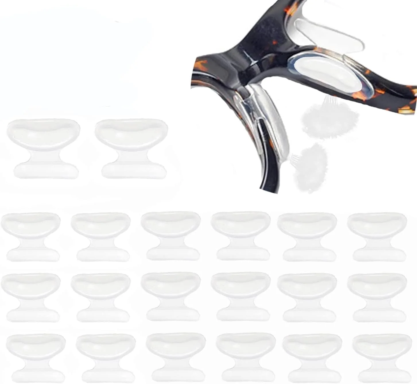 پدهای بینی عینک تزویق، پدهای بینی بالشتک هوا شفاف، 10 جفت سیلیکونی پروانه ای برای عینک، پدهای چسبی ضد لغزش، مناسب برای عینک طبی/آفتابی پدهای بینی عینک تزویق، پدهای بینی بالشتک هوا شفاف، 10 جفت سیلیکونی پروانه ای برای عینک، پدهای چسبی ضد لغزش، مناسب برای عینک طبی/آفتابی