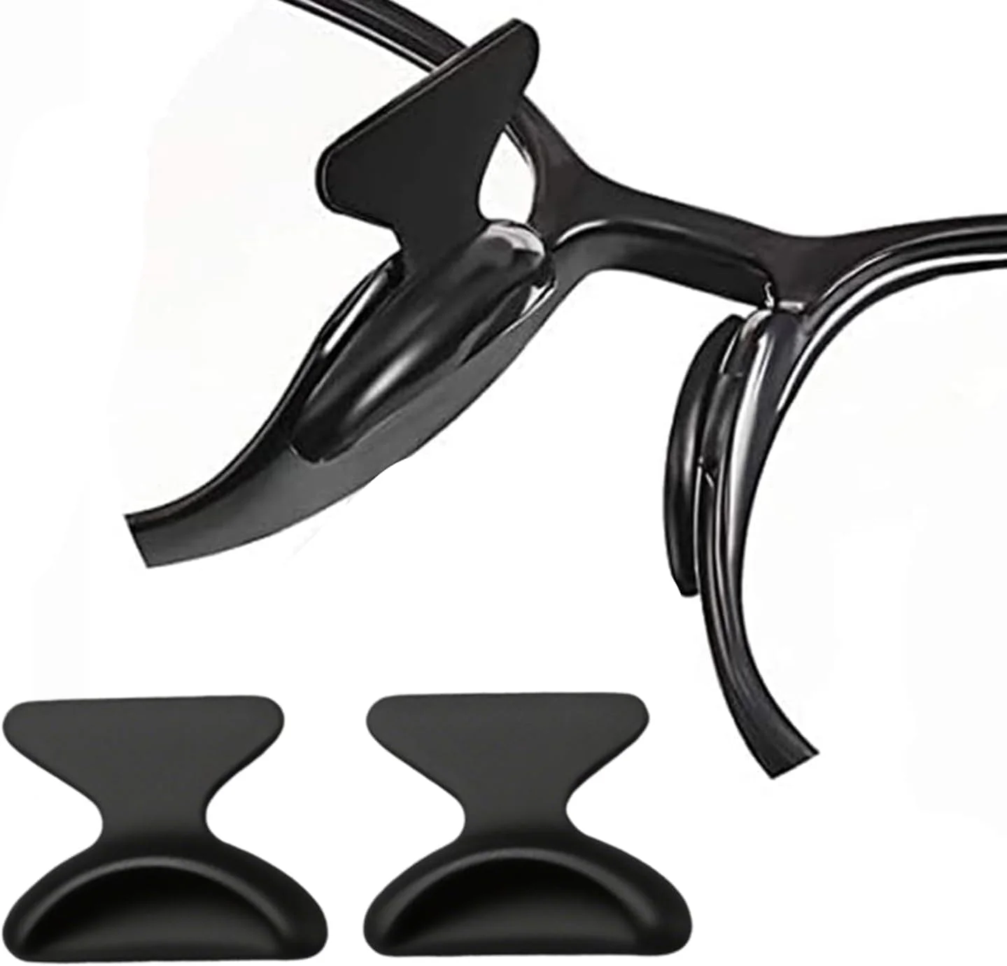 24 عدد پد بینی چسبی نرم ضد لغزش با طرح پروانه ای برای عینک، عینک آفتابی و لوازم جانبی عینک (مشکی) 24 عدد پد بینی چسبی نرم ضد لغزش با طرح پروانه ای برای عینک، عینک آفتابی و لوازم جانبی عینک (مشکی)