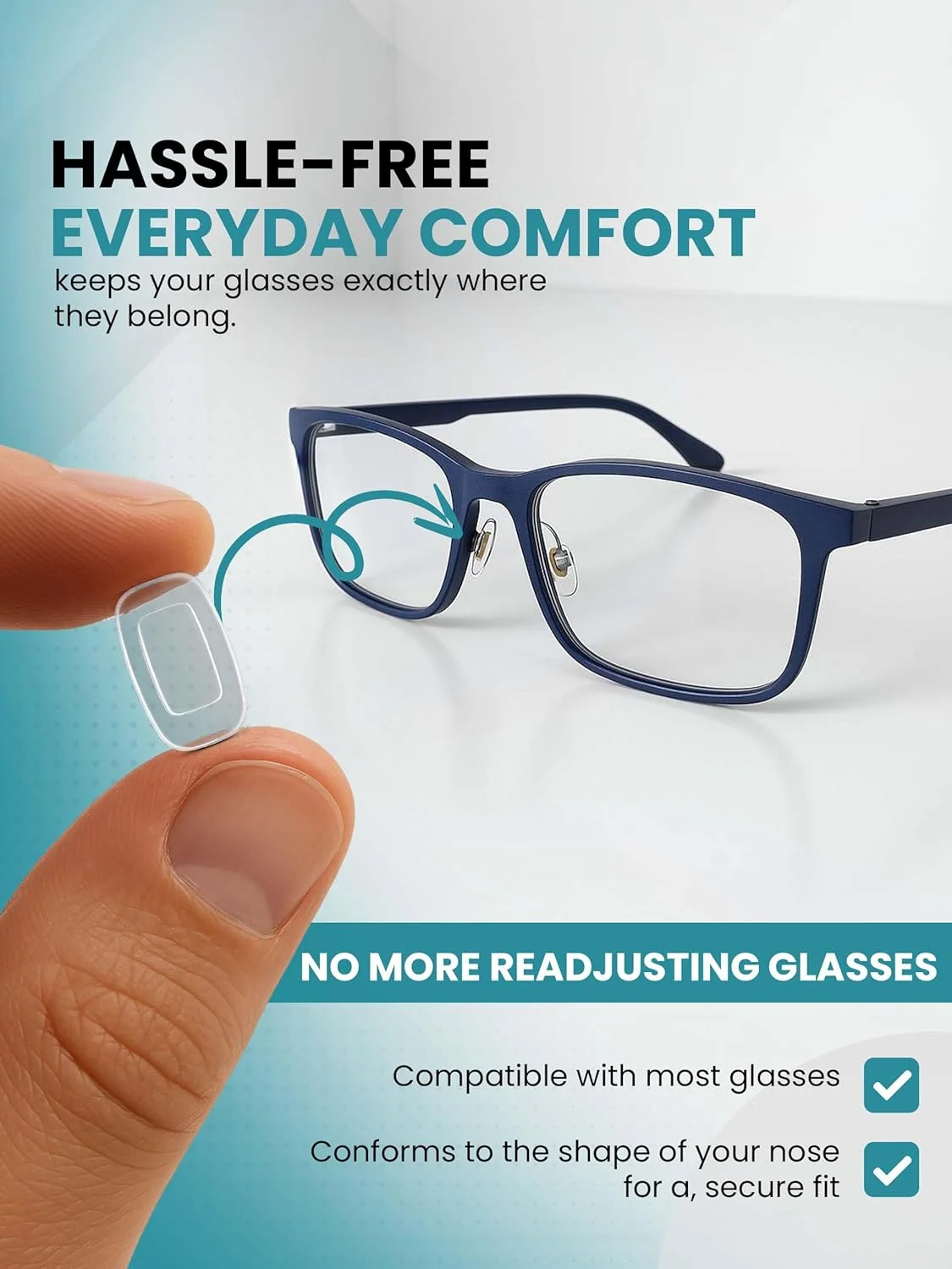 پدهای بینی سیلیکونی اپتیکال مستطیلی ممتاز اسپورت ویژن ورلد 11 میلی متر (مستطیل سفید 10.4 میلی متر x 6 میلی متر)