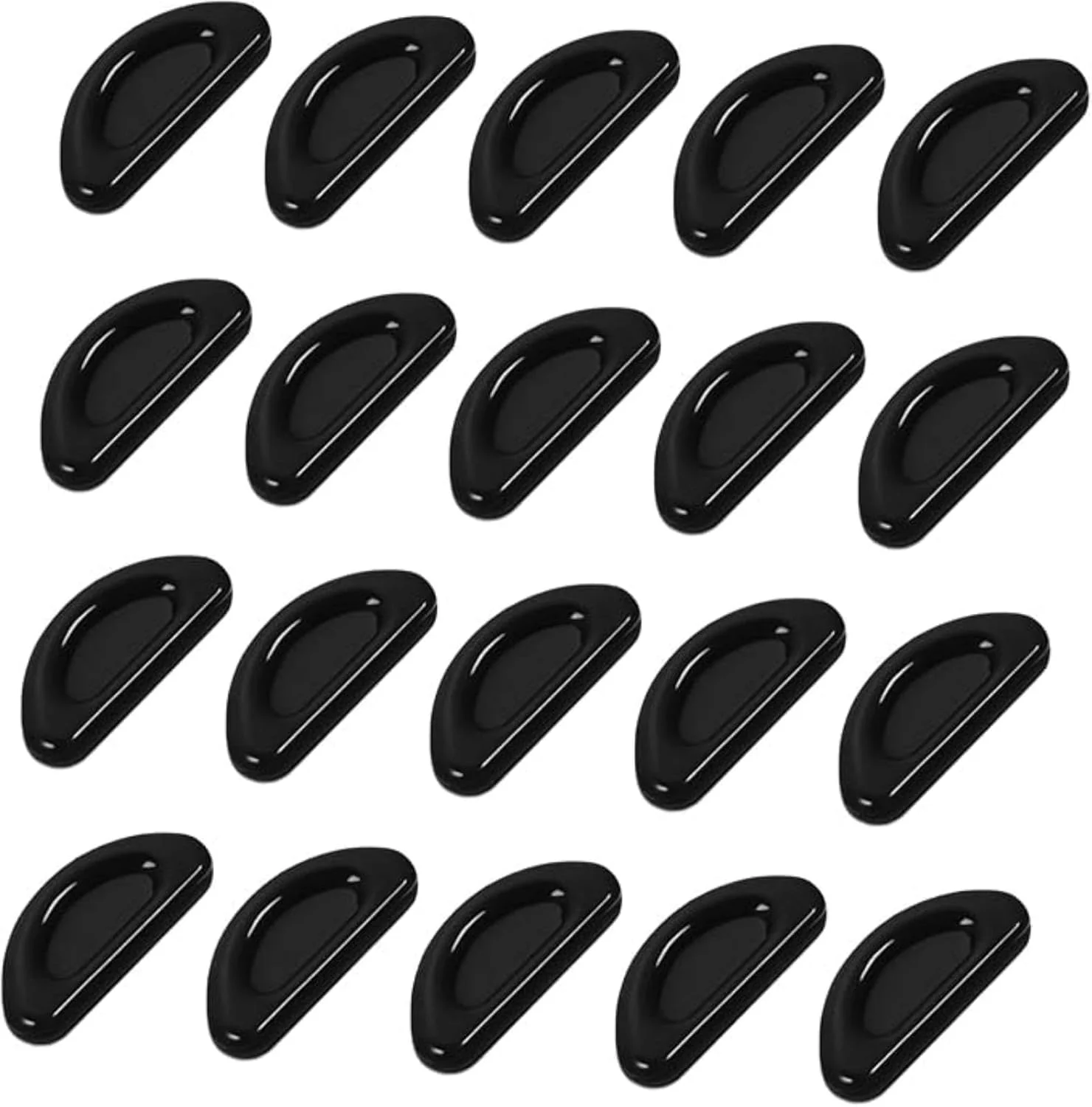 پدهای بینی عینک یلاجوی، 10 جفت - پدهای بینی فوق العاده چسبنده و ضد لغزش برای عینک، پدهای چسبی سیلیکونی نرم برای راحتی (مشکی)