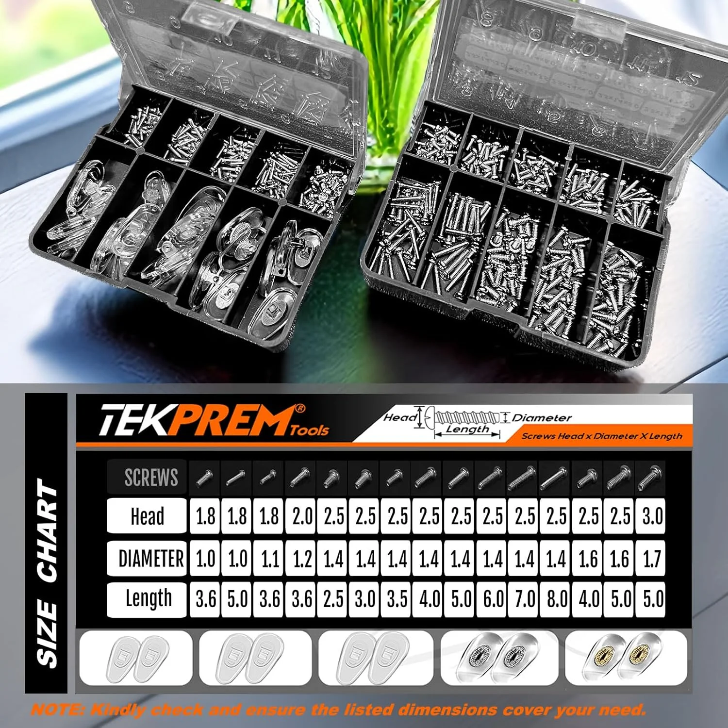 مجموعه ابزار تعمیر عینک مغناطیسی TEKPREM، مجموعه پیچ گوشتی تعمیر عینک با پیچ های سازگار عینک، پدهای بینی سیلیکونی، موچین، پیچ گوشتی کوچک برای عینک طبی، عینک آفتابی و پدهای بینی