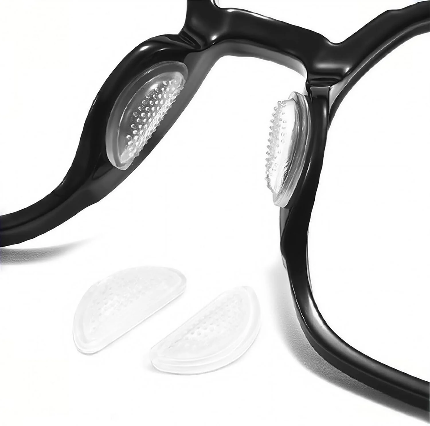 پدهای بینی عینک Jaffiust، پدهای بینی سیلیکونی برای عینک، پدهای ضد لغزش با محفظه هوا برای عینک و عینک آفتابی، با پشت چسبی (12 جفت، شفاف)