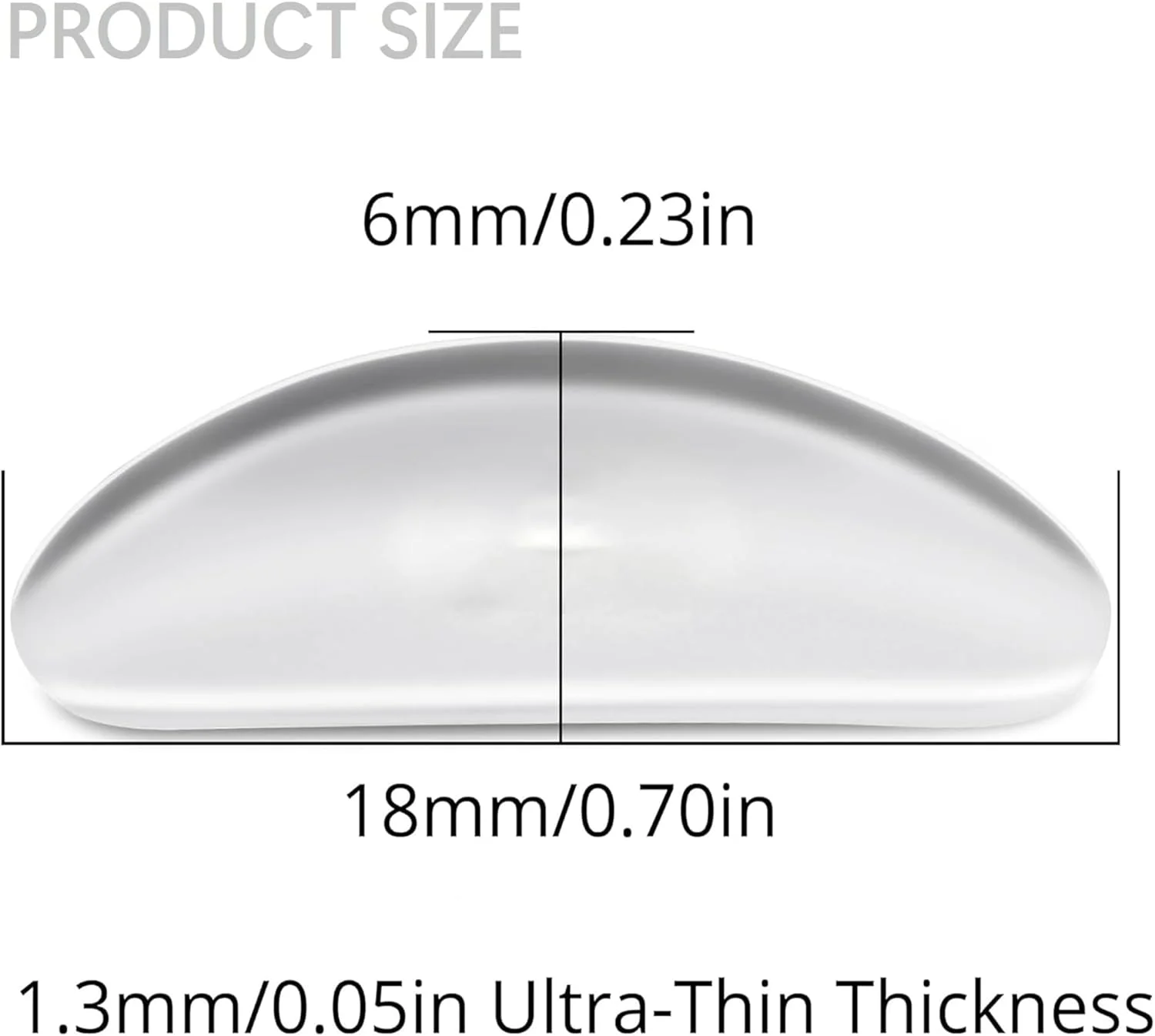 پدهای بینی سیلیکونی چسبی فوق العاده نازک 1.3 میلی متری برای عینک، پدهای بینی ضد لغزش 18 میلی متری برای عینک، عینک آفتابی، عینک مطالعه (15 جفت، شفاف)