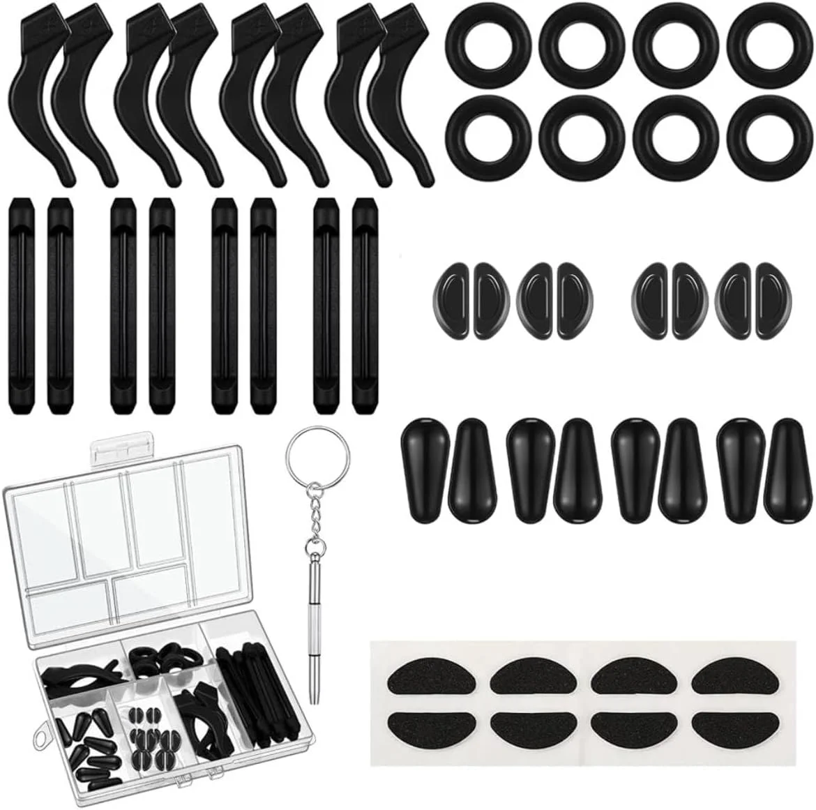 پدهای بینی عینک، کیت جایگزینی پد بینی عینک ارتقا یافته با پیچ گوشتی برای عینک آفتابی 60 جفت 12 مدل نرم و راحت پدهای بینی عینک، کیت جایگزینی پد بینی عینک ارتقا یافته با پیچ گوشتی برای عینک آفتابی 60 جفت 12 مدل نرم و راحت