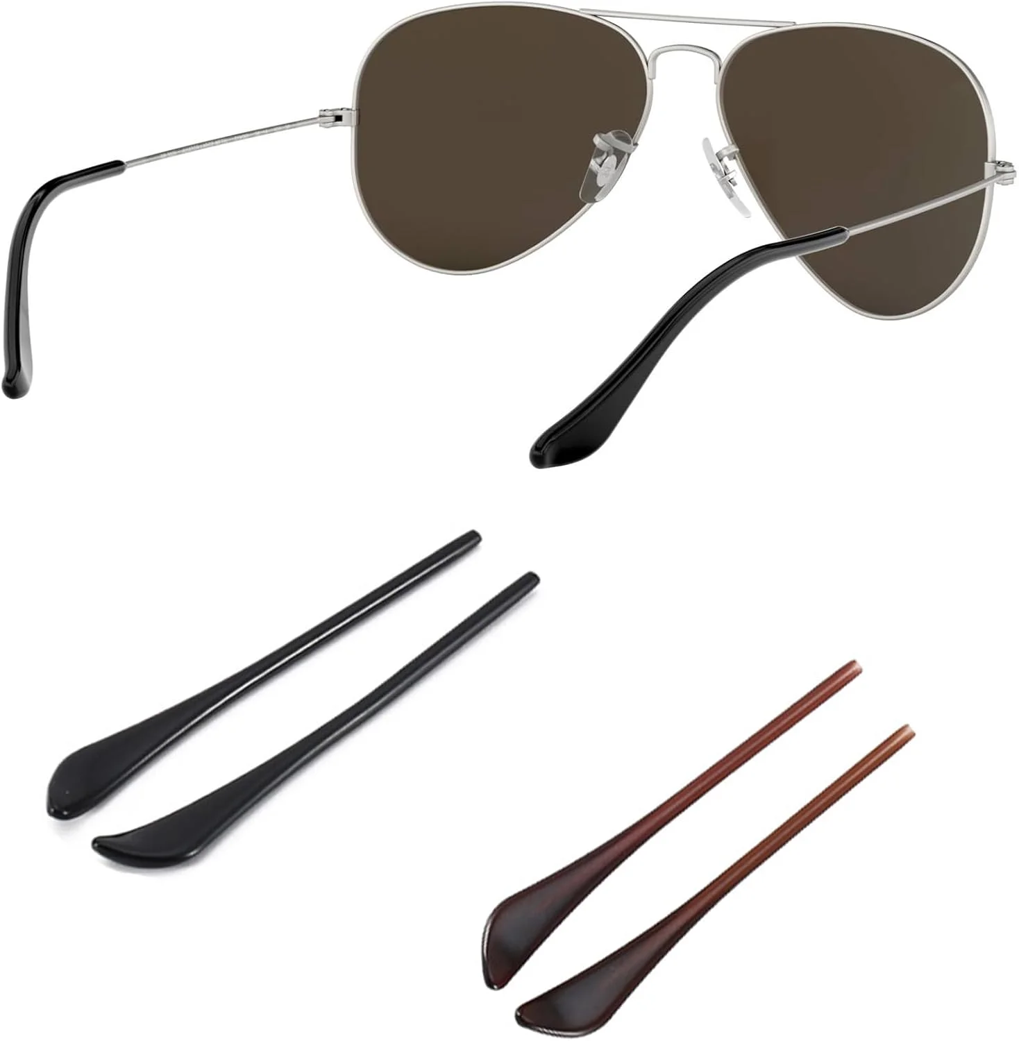 دو جفت روکش دسته عینک جایگزین سایبای برای عینک های خلبانی ری بن مدل های RB3025 RB3044 RB3362 RB3026 RB3029 RB3136 RB8052 RB8054 RB3362 دو جفت روکش دسته عینک جایگزین سایبای برای عینک های خلبانی ری بن مدل های RB3025 RB3044 RB3362 RB3026 RB3029 RB3136 RB8052 RB8054 RB3362