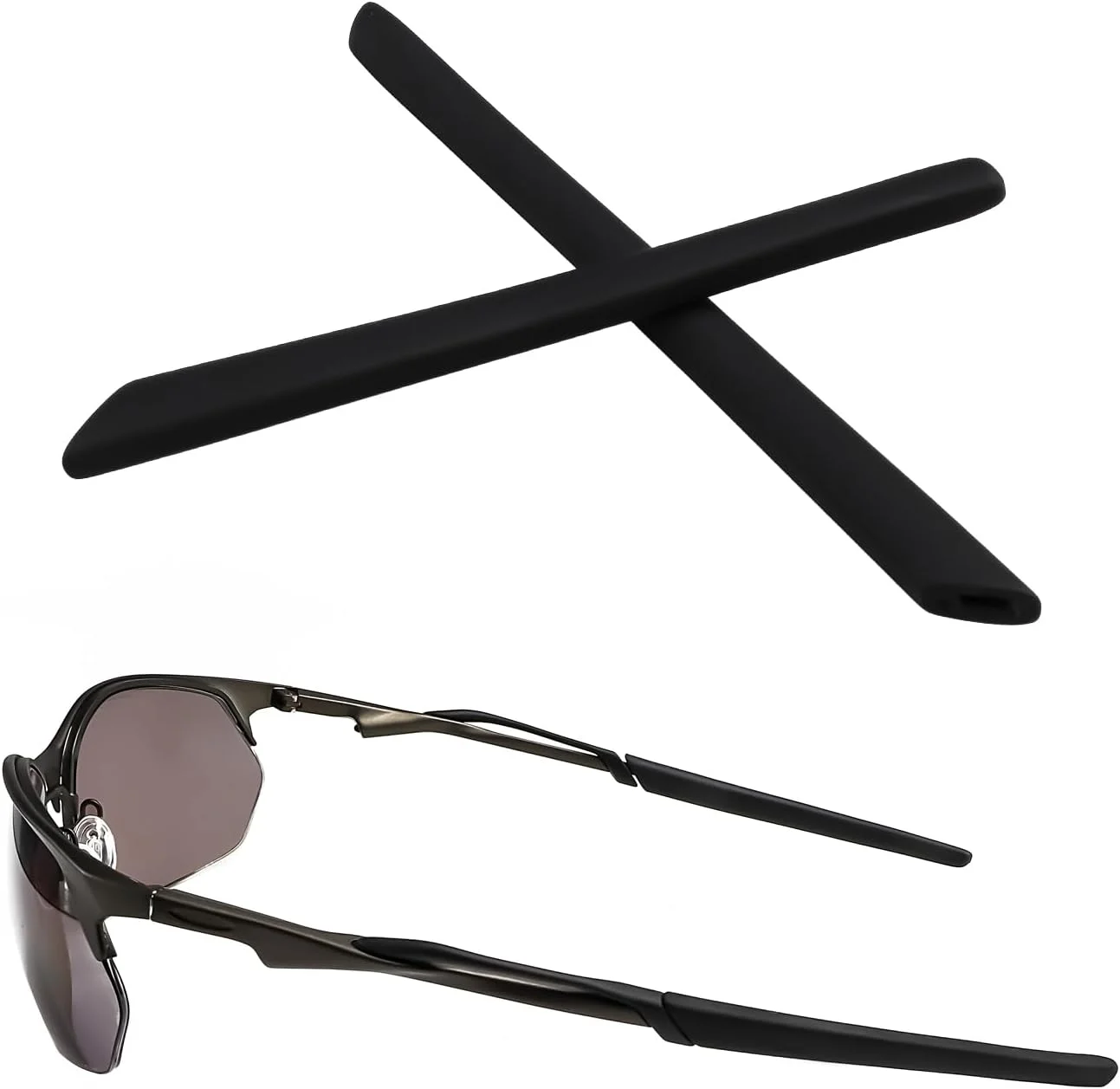 روکش دسته عینک جایگزین برای فریم عینک آفتابی Oakley Wire Tap 2.0 OO4145، روکش مشکی روکش دسته عینک جایگزین برای فریم عینک آفتابی Oakley Wire Tap 2.0 OO4145، روکش مشکی