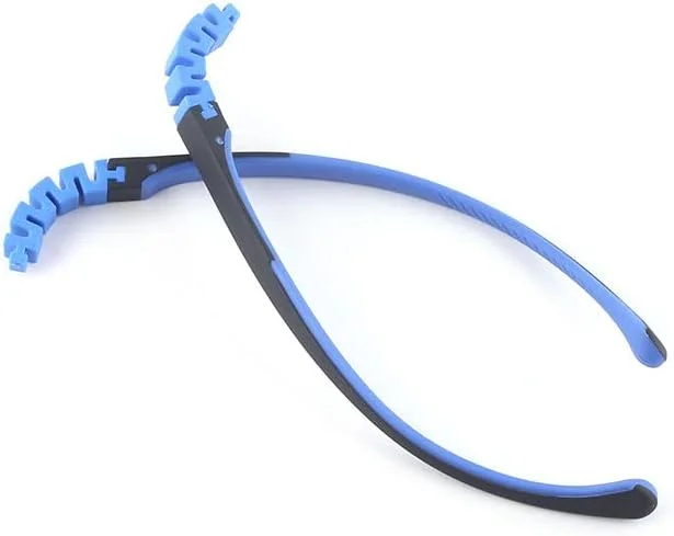 بازوهای عینک کودک QYAJS، یک جفت بازوی سیلیکونی جایگزین برای فریم عینک، مشکی آبی بازوهای عینک کودک QYAJS، یک جفت بازوی سیلیکونی جایگزین برای فریم عینک، مشکی آبی