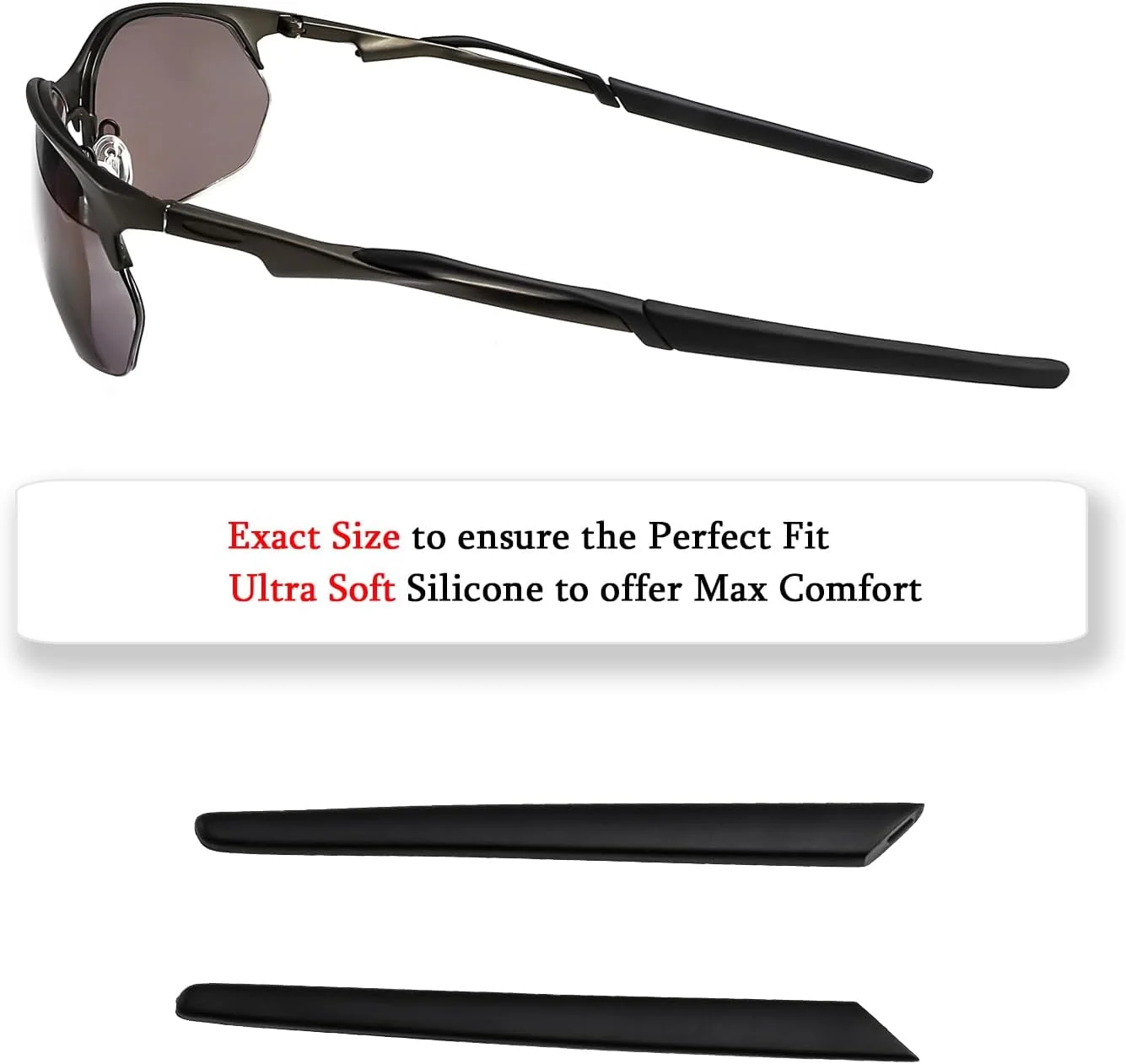 روکش دسته عینک جایگزین برای فریم عینک آفتابی Oakley Wire Tap 2.0 OO4145، روکش مشکی روکش دسته عینک جایگزین برای فریم عینک آفتابی Oakley Wire Tap 2.0 OO4145، روکش مشکی