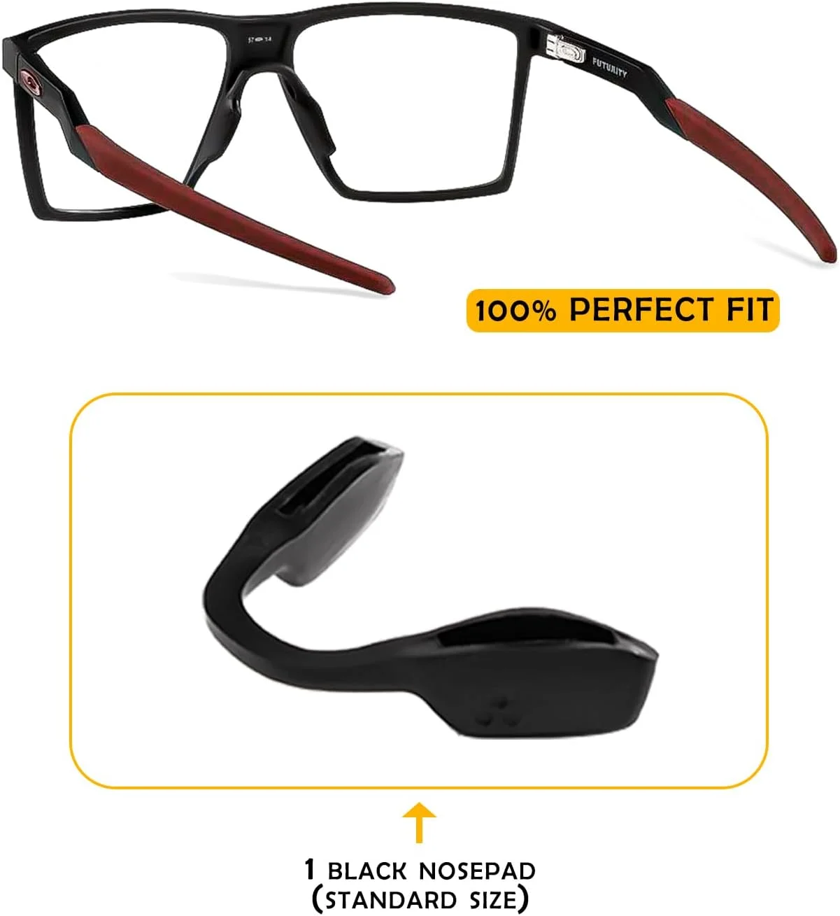 پدهای بینی سایز معمولی جایگزین برای فریم عینک های Oakley Futurity OX8052 OO9473/Futurity Sun OO9482، قطعات بینی نرم سیلیکونی پدهای بینی سایز معمولی جایگزین برای فریم عینک های Oakley Futurity OX8052 OO9473/Futurity Sun OO9482، قطعات بینی نرم سیلیکونی