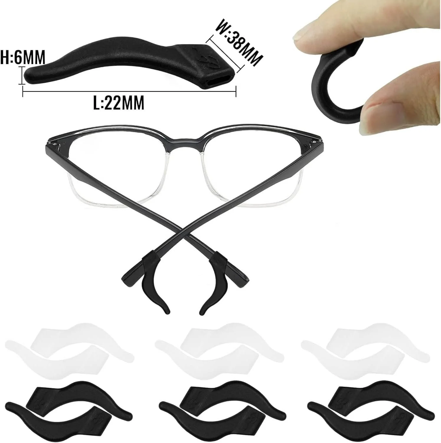 پدهای بینی عینک، 36 عدد پد بینی برای عینک، راحت، ضد لغزش، با ثبات، مجموعه چند منظوره پد بینی عینک، پاسخگو به نیازهای متنوع برای عینک آفتابی و عینک مطالعه