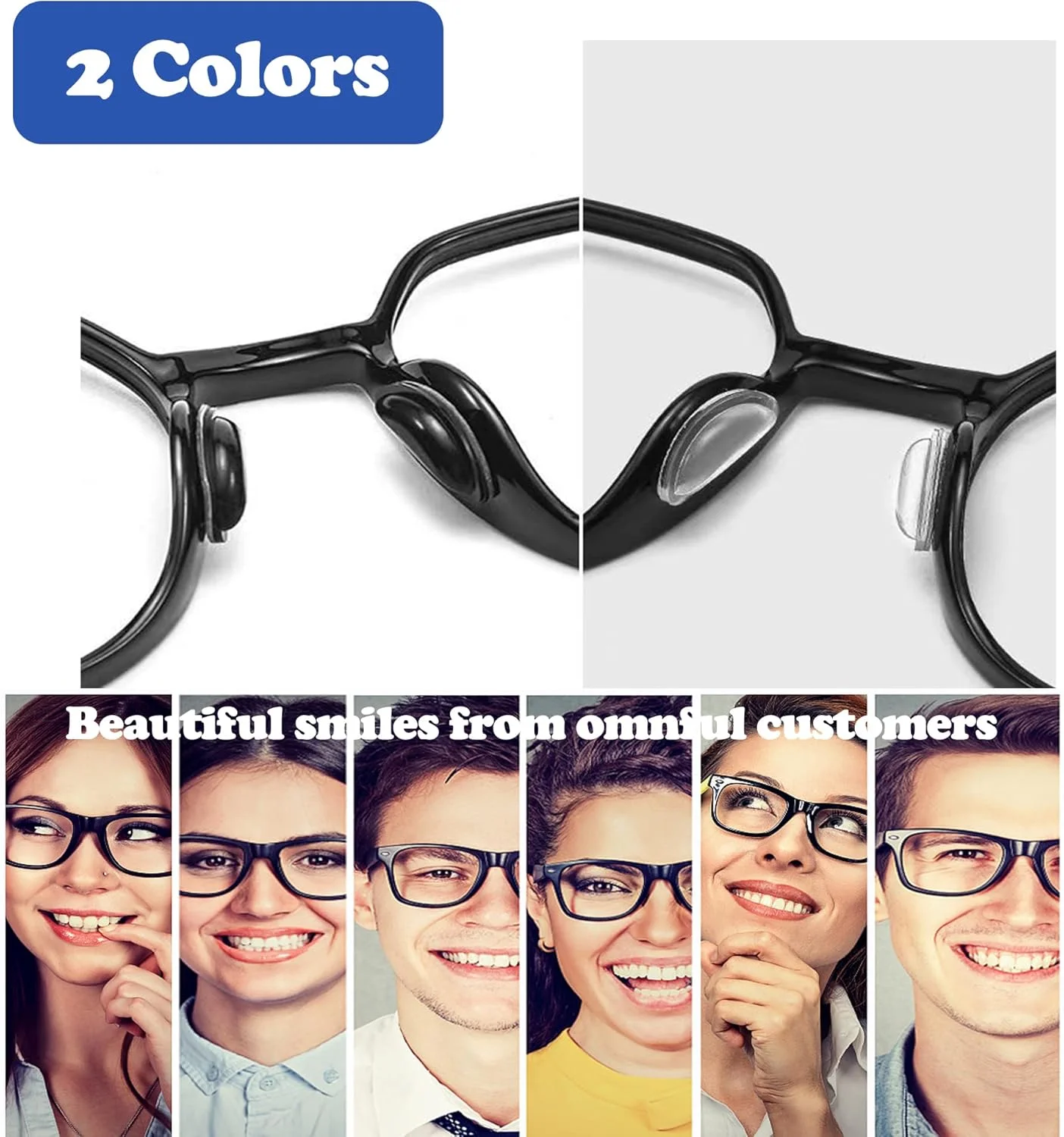 پدهای بینی عینک، ضخامت 3.5 میلی‌متر، ضد لغزش، دارای کیسه هوا برای عینک آفتابی، عینک طبی و عینک مطالعه (10 جفت، مشکی)