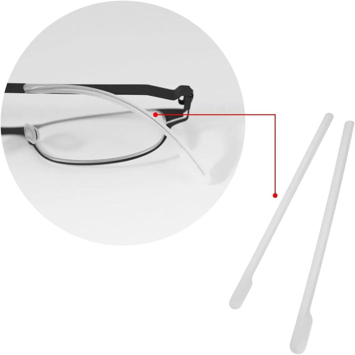 روکش های دسته عینک جایگزین Mykita، سیلیکونی سفید، مدل سوزنی