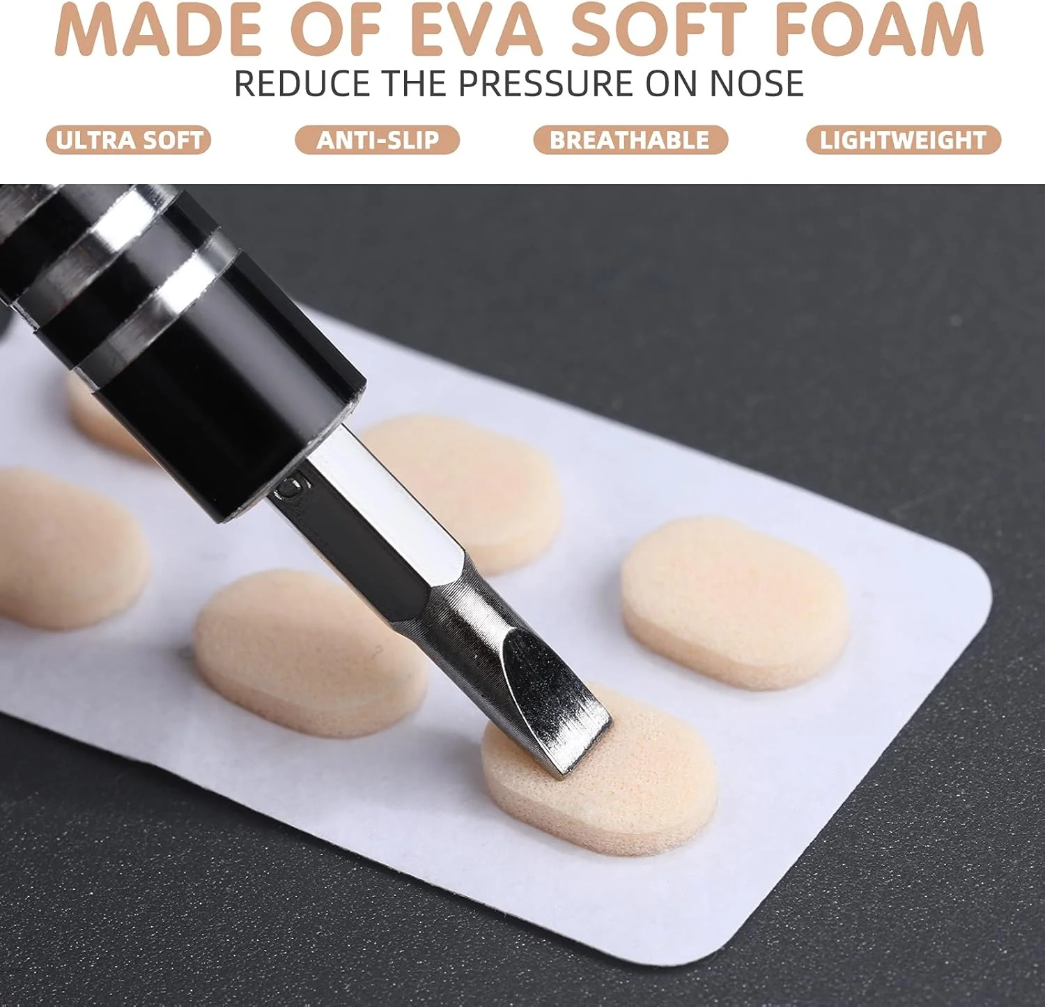 96 جفت پد بینی اسفنجی عینک، پد بینی فومی نرم چسبی، پد بینی قطره ای شکل، پد بینی عینک ضد لغزش