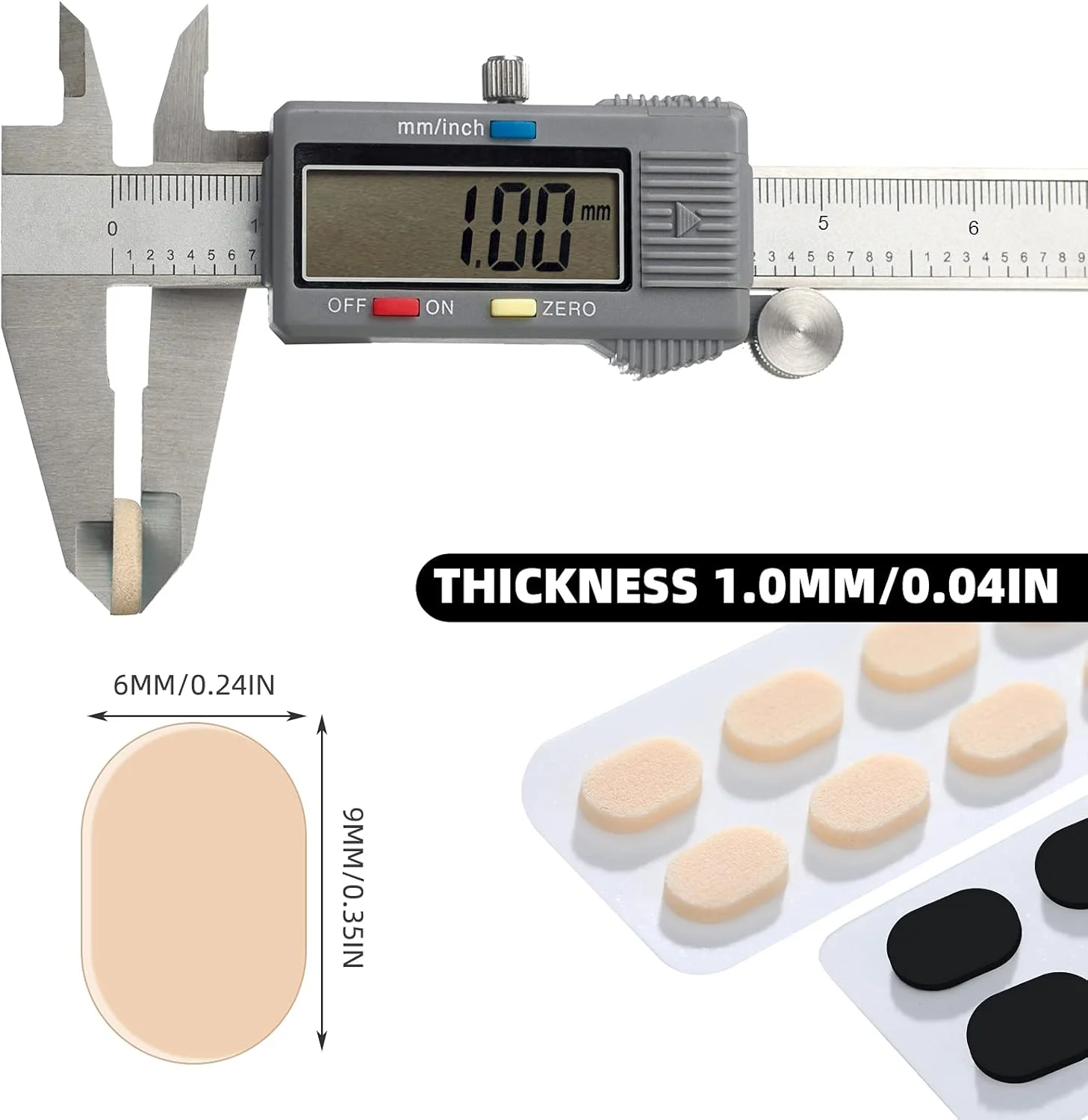 96 جفت پد بینی اسفنجی عینک، پد بینی فومی نرم چسبی، پد بینی قطره ای شکل، پد بینی عینک ضد لغزش