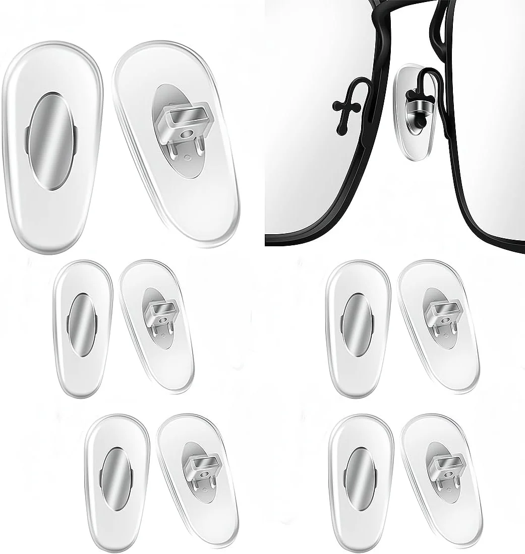 پدهای بینی عینک آفتابی، 5 جفت پد بینی جایگزین مناسب برای عینک های RayBan RB3549، RB4071، RB6336، RB7140، RB8415 و سایر فریم های عینک و عینک آفتابی (نقره ای)