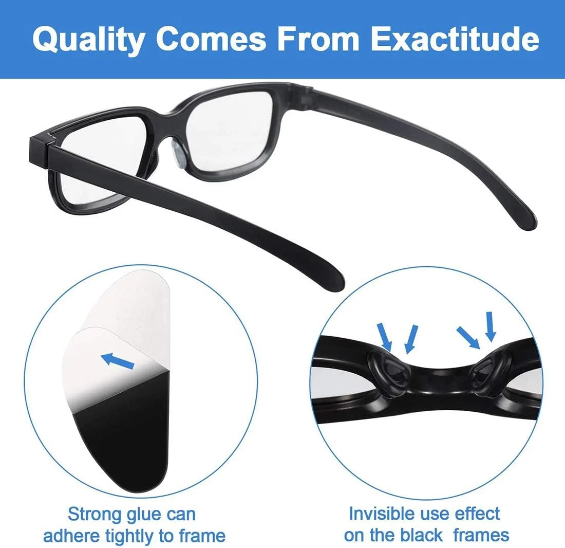 پدهای بینی چسبی عینک MAKINGTEC، سیلیکونی نرم ضد لغزش با شکل D، پد بینی چسبی عینک برای اکثر عینک ها، عینک طبی و آفتابی، 15 x 7 x 1 میلی متر (مشکی) 24 جفت
