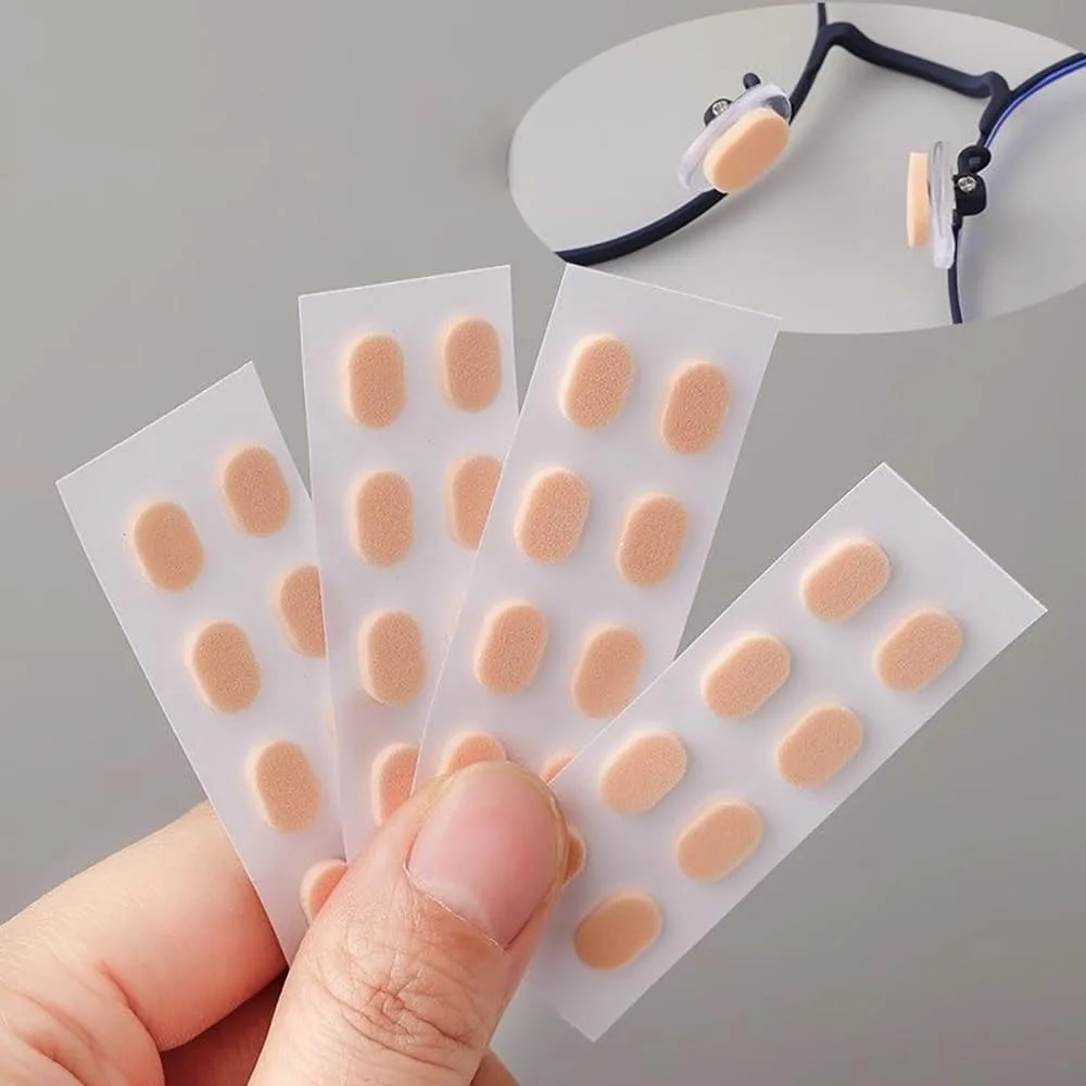 پدهای بینی عینک طبی ضد لغزش رنگ پوست، بسته 32 عددی - پدهای نرم اسفنجی برای عینک، مناسب برای اکثر عینک های طبی و آفتابی، راحت و ضد لغزش