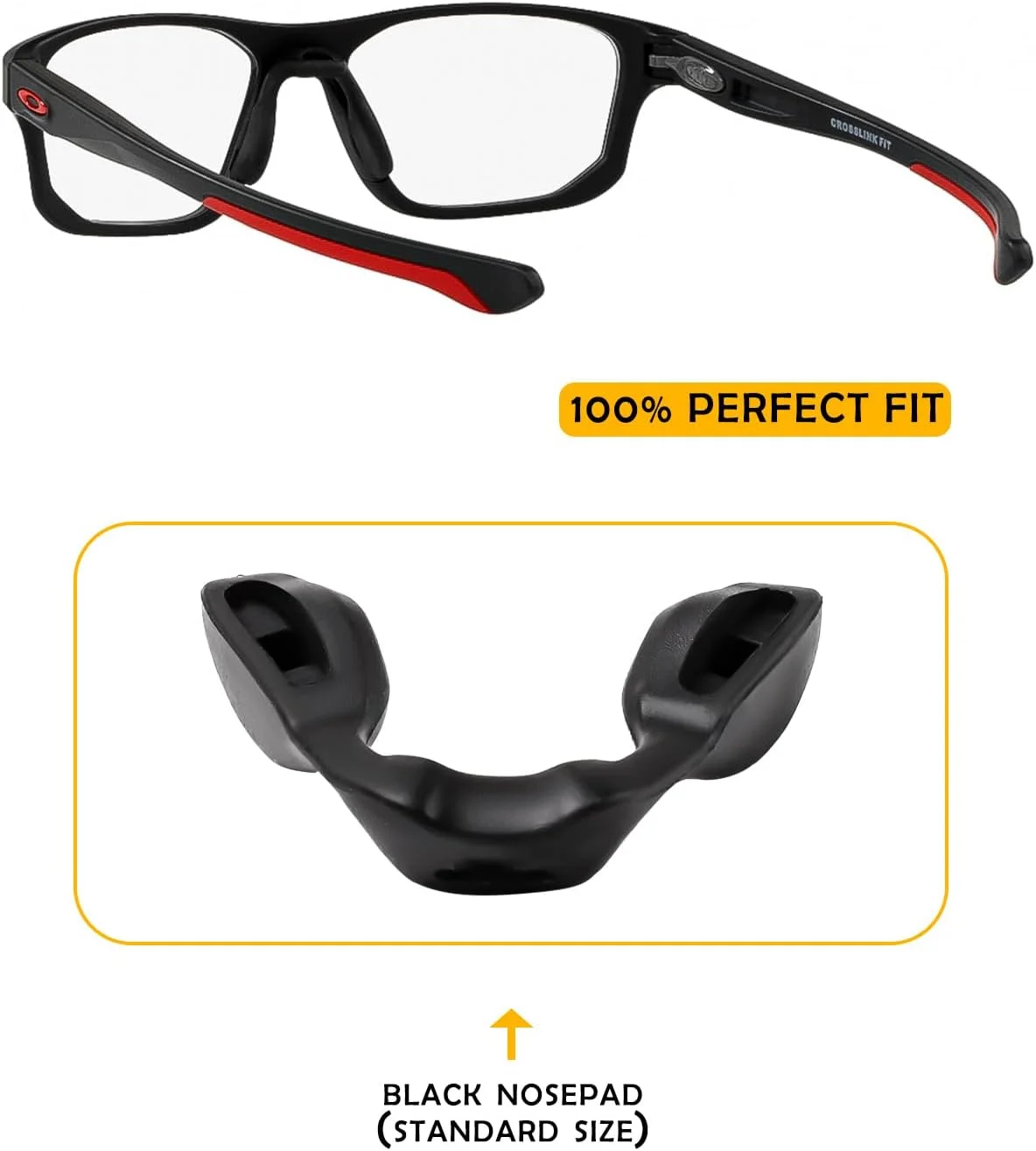 دو عدد پد بینی ضخیم تر جایگزین برای فریم عینک های Oakley Crosslink Fit OX8136 OX8136M OX8142، پد بینی نرم سیلیکونی