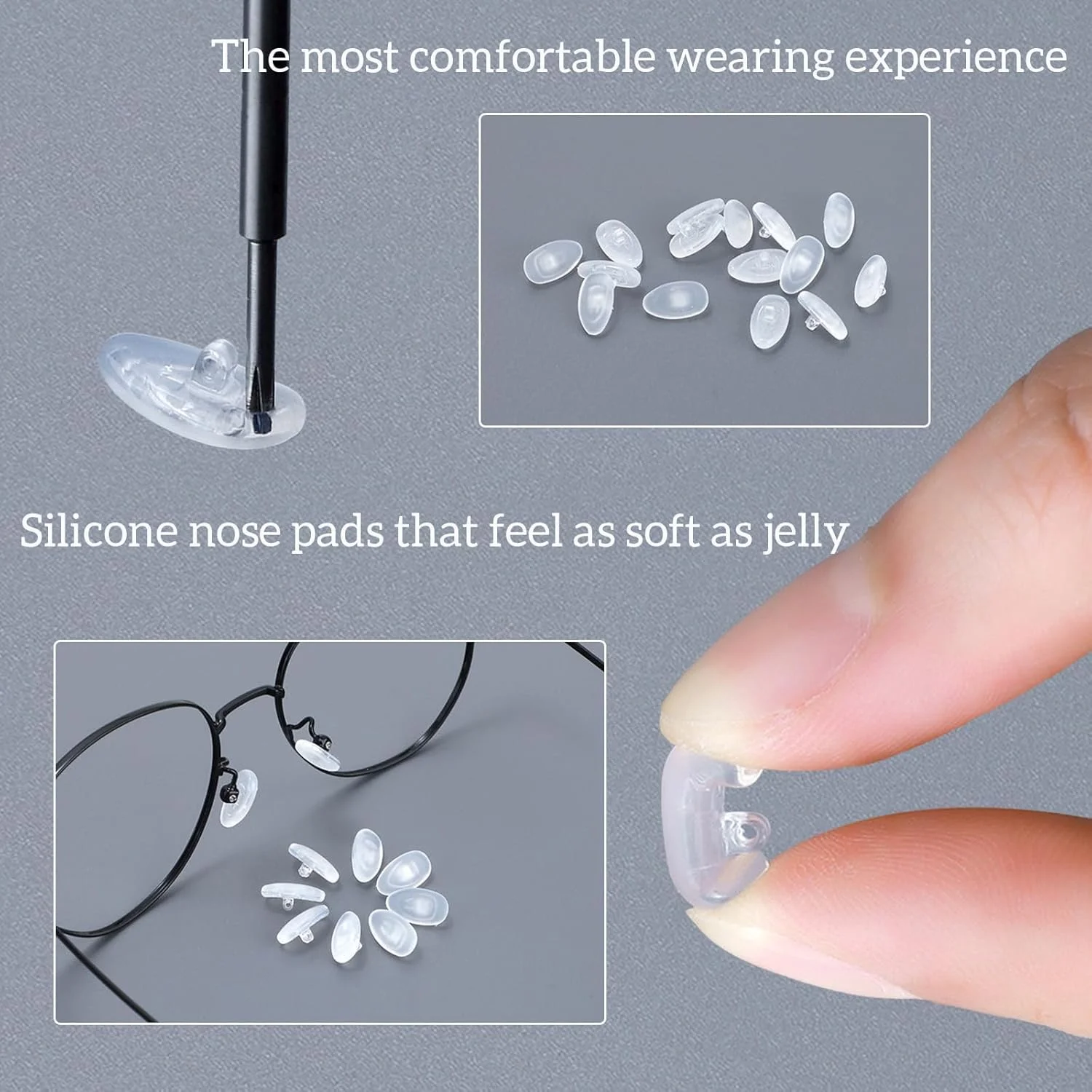 پدهای بینی عینک، 12 جفت پد سیلیکونی نرم و ژلهای و محفظه هوا، کیت جایگزینی پد بینی عینک با پیچهای عینک طلایی و نقرهای، پیچ گوشتی، پارچه عینک پدهای بینی عینک، 12 جفت پد سیلیکونی نرم و ژلهای و محفظه هوا، کیت جایگزینی پد بینی عینک با پیچهای عینک طلایی و نقرهای، پیچ گوشتی، پارچه عینک