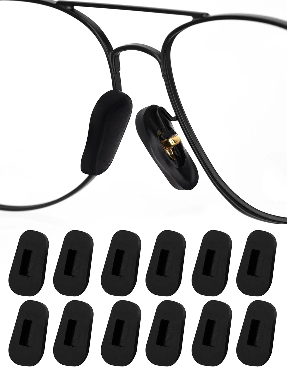 ۶ جفت روکش پد بینی عینک، پد بینی سیلیکونی لغزنده جایگزین پد بینی برای عینک های پیچی