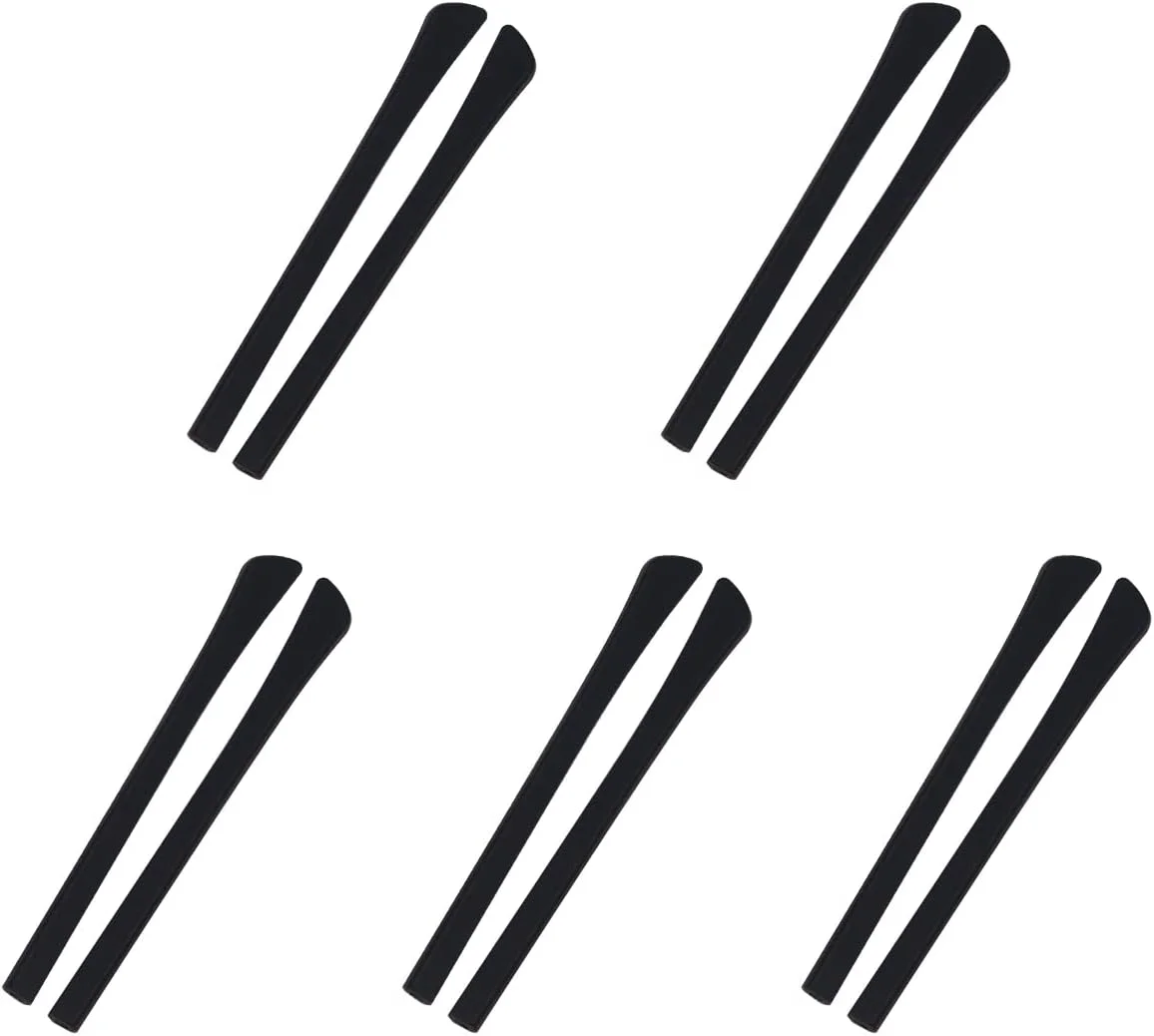 ۵ جفت سرپوش انتهایی سیلیکونی ضد لغزش عینک برای پایه های عینک آفتابی برای پایه های عینک فلزی نازک (مشکی)