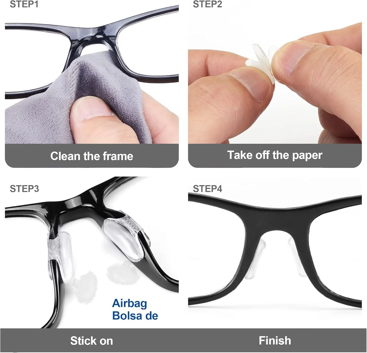 پدهای بینی عینک Yelajoy، سیلیکونی نرم ضد لغزش برای فریم های پلاستیکی عینک و عینک آفتابی پدهای بینی عینک Yelajoy، سیلیکونی نرم ضد لغزش برای فریم های پلاستیکی عینک و عینک آفتابی