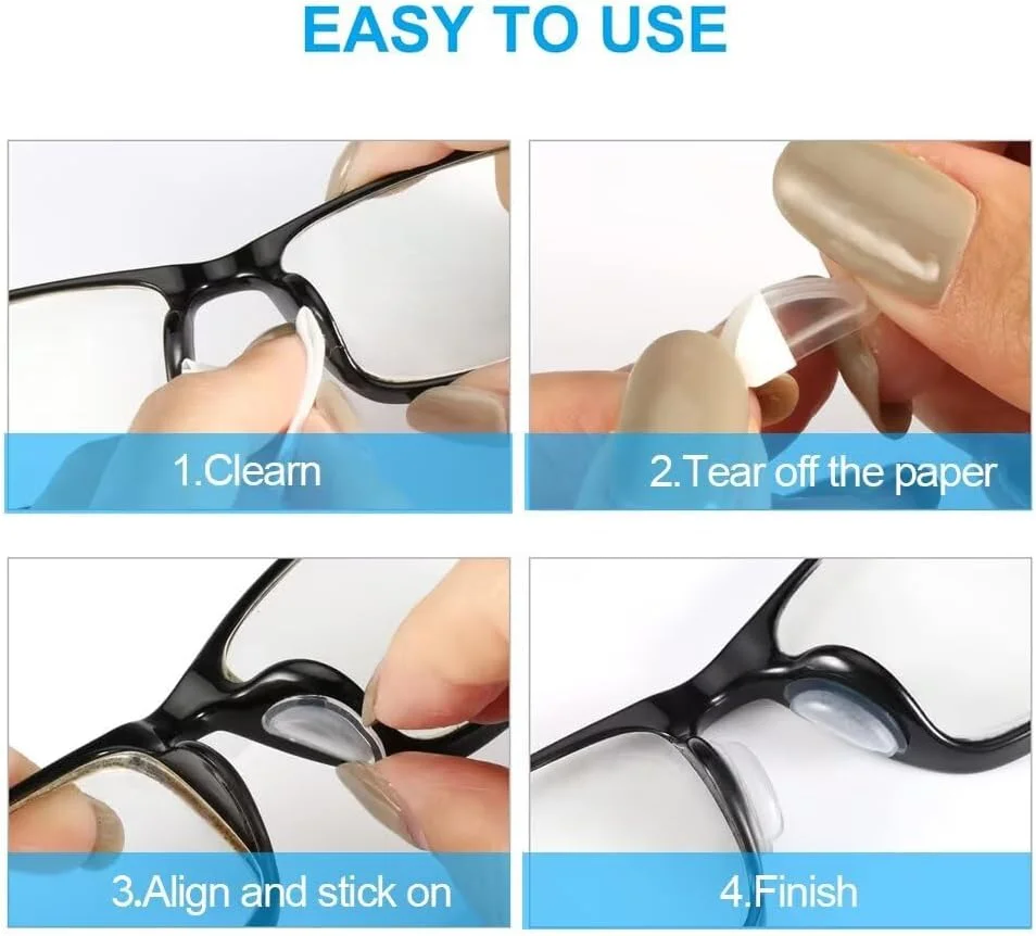 ۱۰ جفت پد بینی عینک ضد لغزش، سیلیکون نرم با پشت چسبناک، مشکی، کیت تعمیر عینک ۱۰ جفت پد بینی عینک ضد لغزش، سیلیکون نرم با پشت چسبناک، مشکی، کیت تعمیر عینک