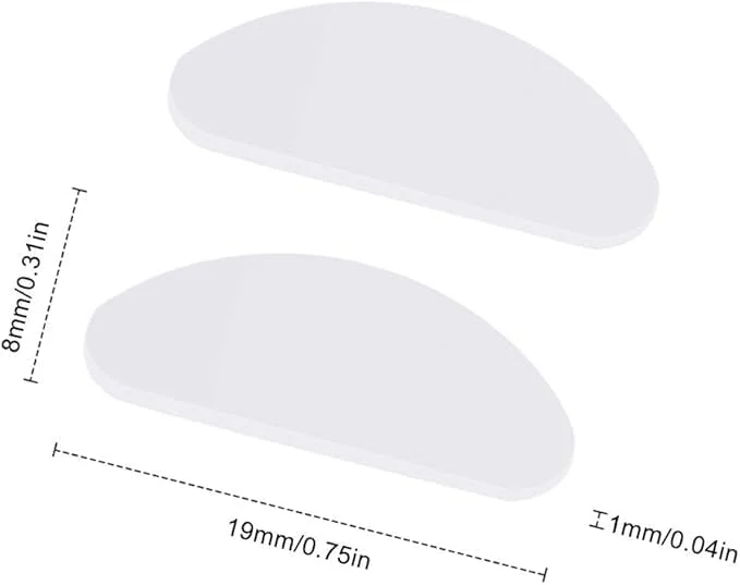 پدهای بینی عینک ضد لغزش، پدهای بینی سیلیکونی نرم چسبی شکل D برای عینک آفتابی و عینک مطالعه (1 میلی متر) 20 جفت