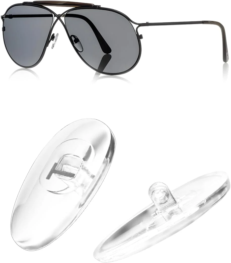 پدهای بینی سیلیکونی جایگزین برای عینک آفتابی، 2 عدد، مدل فشاری عمومی و کمیاب (نقره ای)