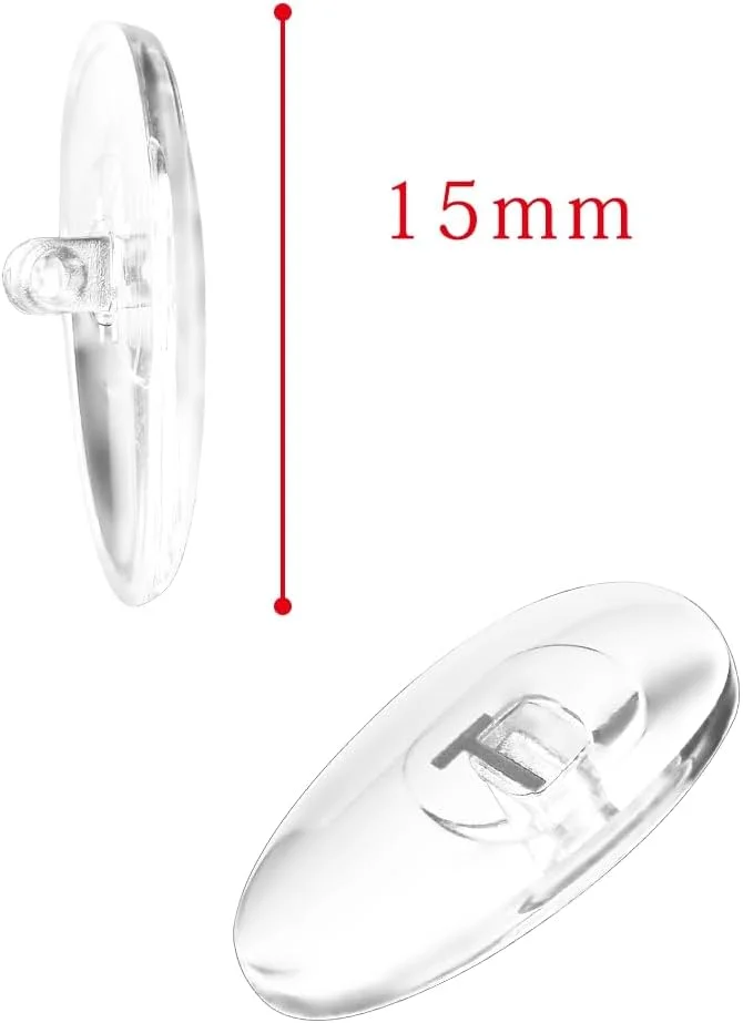 پدهای بینی سیلیکونی جایگزین برای عینک آفتابی، 2 عدد، مدل فشاری عمومی و کمیاب (نقره ای)