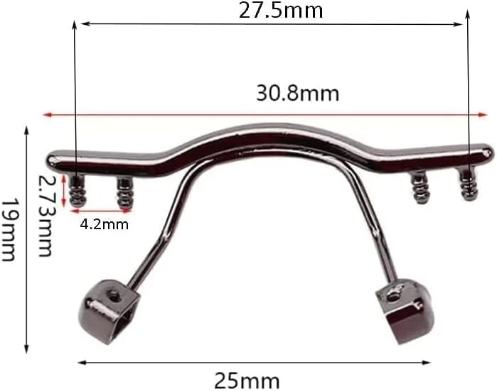 لوازم جانبی عینک نقره ای بدون فریم QYAJS، پل بینی، پدهای بینی عینک، قطعه بینی، دوشاخه لاستیکی دوبل، پیچ و پیچ گوشتی برای عینک مطالعه