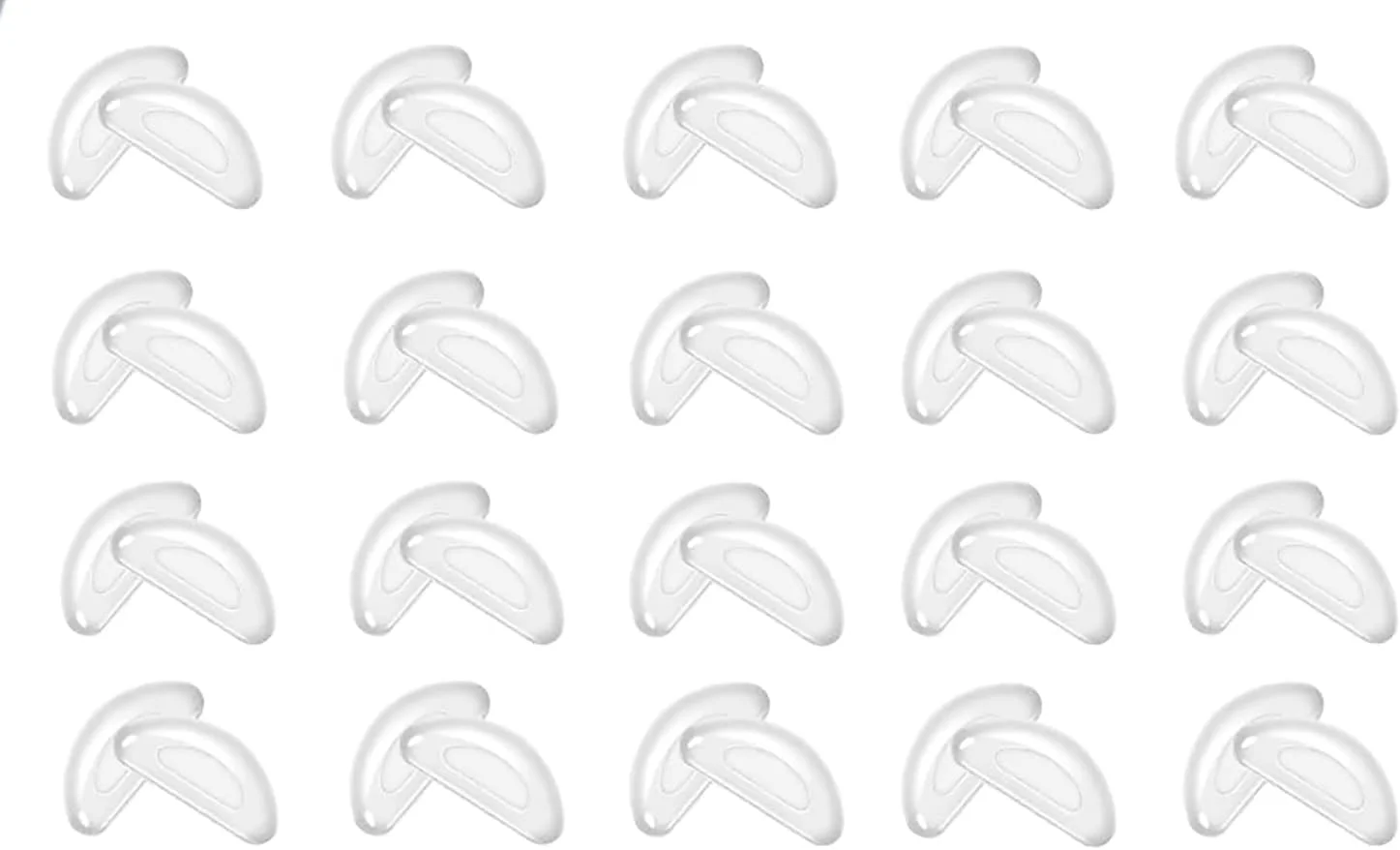 تزویق ۲۰ جفت پد بینی سیلیکونی عینک، ضد لغزش، طراحی D شکل، ضخامت ۲ میلی متر، افزایش راحتی و ثبات برای فریم های پلاستیکی تزویق ۲۰ جفت پد بینی سیلیکونی عینک، ضد لغزش، طراحی D شکل، ضخامت ۲ میلی متر، افزایش راحتی و ثبات برای فریم های پلاستیکی