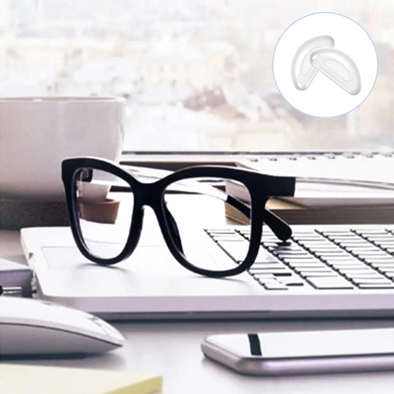 تزویق ۲۰ جفت پد بینی سیلیکونی عینک، ضد لغزش، طراحی D شکل، ضخامت ۲ میلی متر، افزایش راحتی و ثبات برای فریم های پلاستیکی