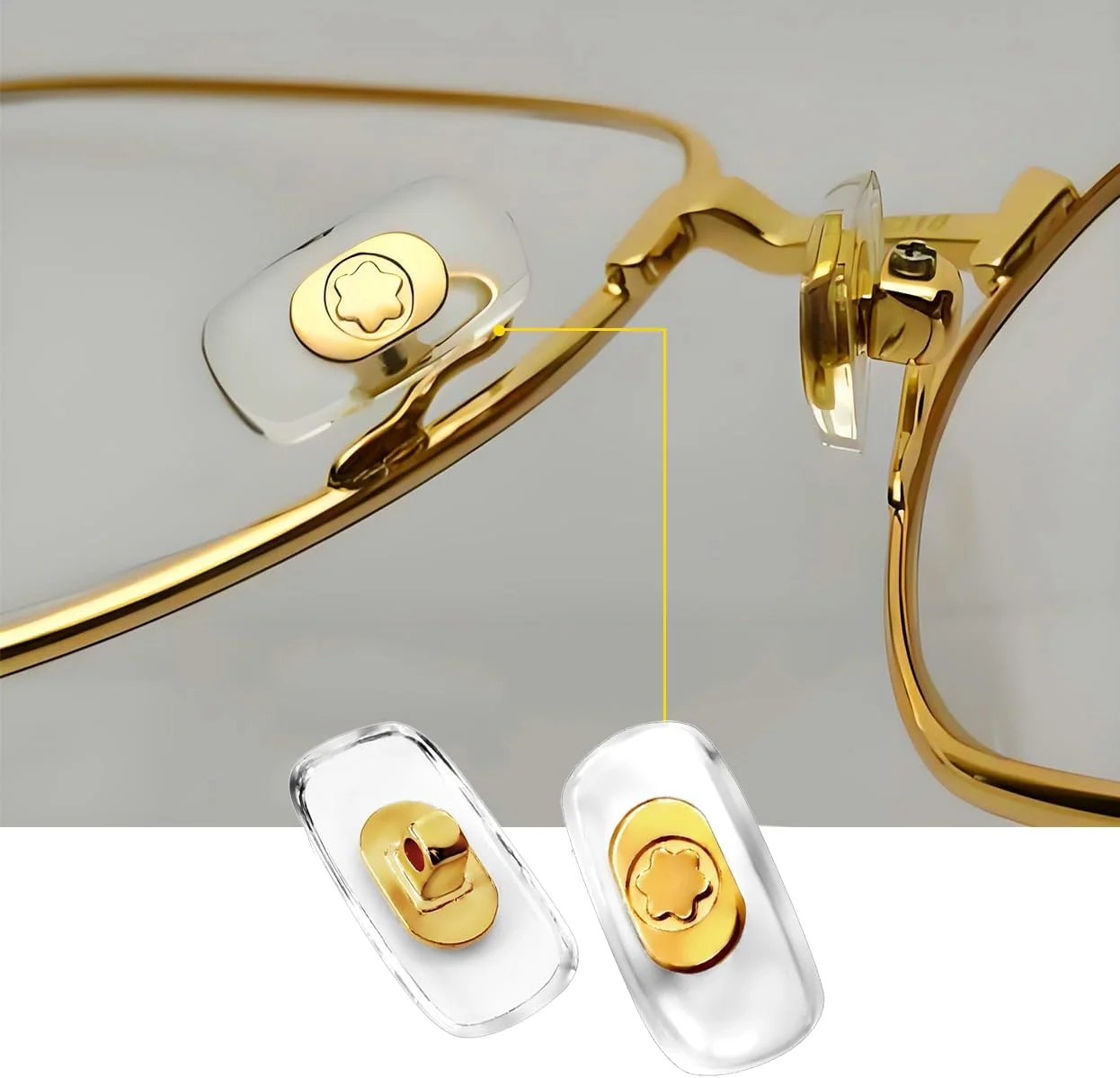 پدهای بینی جایگزین برای عینک آفتابی و عینک طبی مون بلان (طلایی)