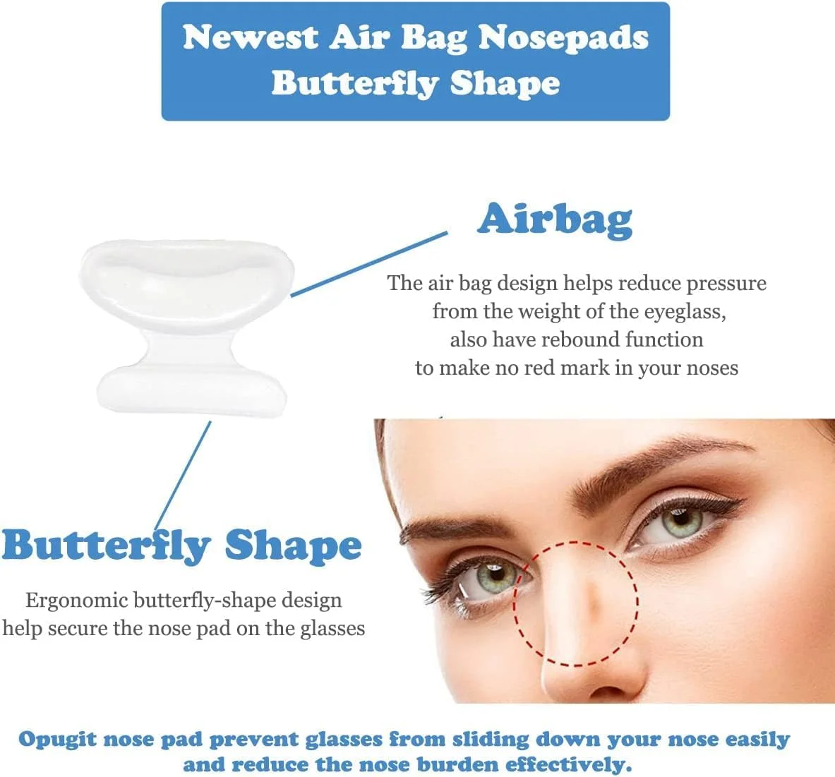 پدهای بینی ایربگ تزویق، طرح پروانه ای، چسبی، ضد لغزش، پدهای بینی محفظه هوا راحت، برای عینک آفتابی و عینک طبی (10 جفت، مشکی، 2.8 میلی متر) پدهای بینی ایربگ تزویق، طرح پروانه ای، چسبی، ضد لغزش، پدهای بینی محفظه هوا راحت، برای عینک آفتابی و عینک طبی (10 جفت، مشکی، 2.8 میلی متر)