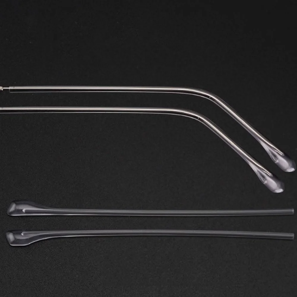 ۲ جفت سرگوشی عینک، سرگوشی های پلاستیکی ضد لغزش برای عینک های فریم فلزی - جوراب های گوشی جایگزین با فیت راحت برای لوازم جانبی عینک (شفاف)