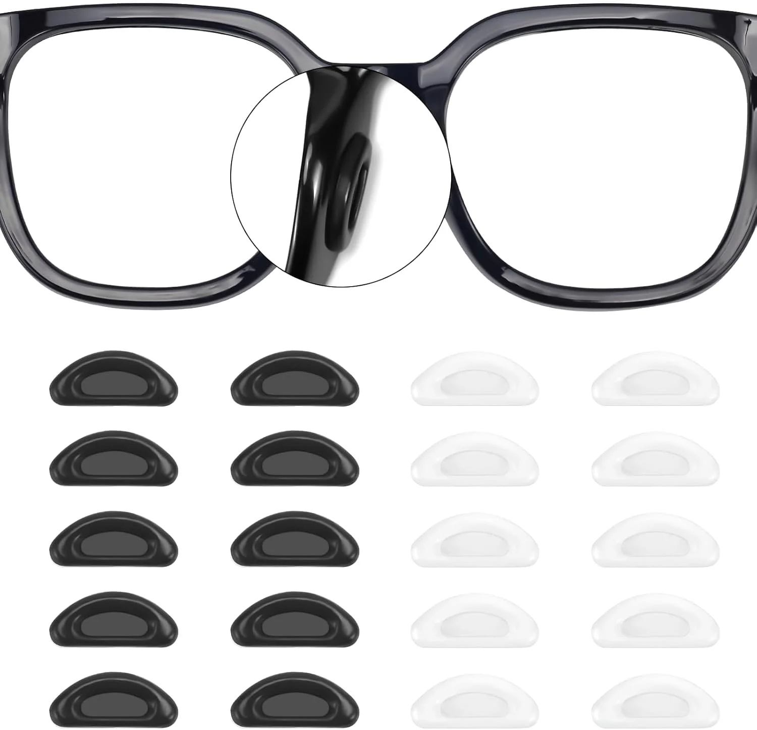 پد بینی عینک جافیوست 20 جفت، چسبی سیلیکونی ضد لغزش برای عینک آفتابی و عینک طبی، پد بینی چسبی برای عینک، پد بینی ضد لغزش عینک (10 شفاف + 10 مشکی) پد بینی عینک جافیوست 20 جفت، چسبی سیلیکونی ضد لغزش برای عینک آفتابی و عینک طبی، پد بینی چسبی برای عینک، پد بینی ضد لغزش عینک (10 شفاف + 10 مشکی)