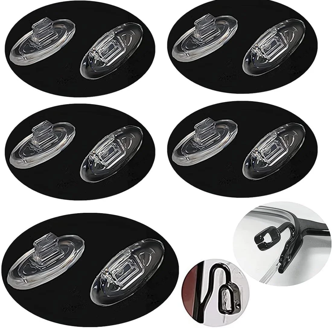 پدهای بینی فشاری برای عینک، 5 جفت پد بینی جایگزین عینک، پدهای بینی سیلیکونی نرم بیضی شکل ضد لغزش (شفاف، 14 میلی متر)