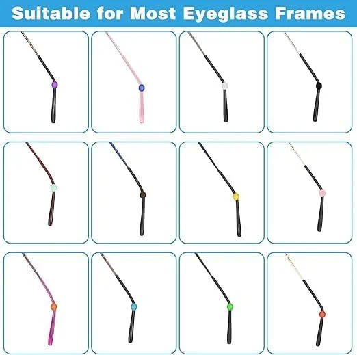 گیره های نگهدارنده عینک 12 جفتی، ضد لغزش، بالشتک گوشی، قلاب عینک، نگهدارنده گوشی برای عینک، عینک مطالعه، عینک آفتابی (12 رنگ)