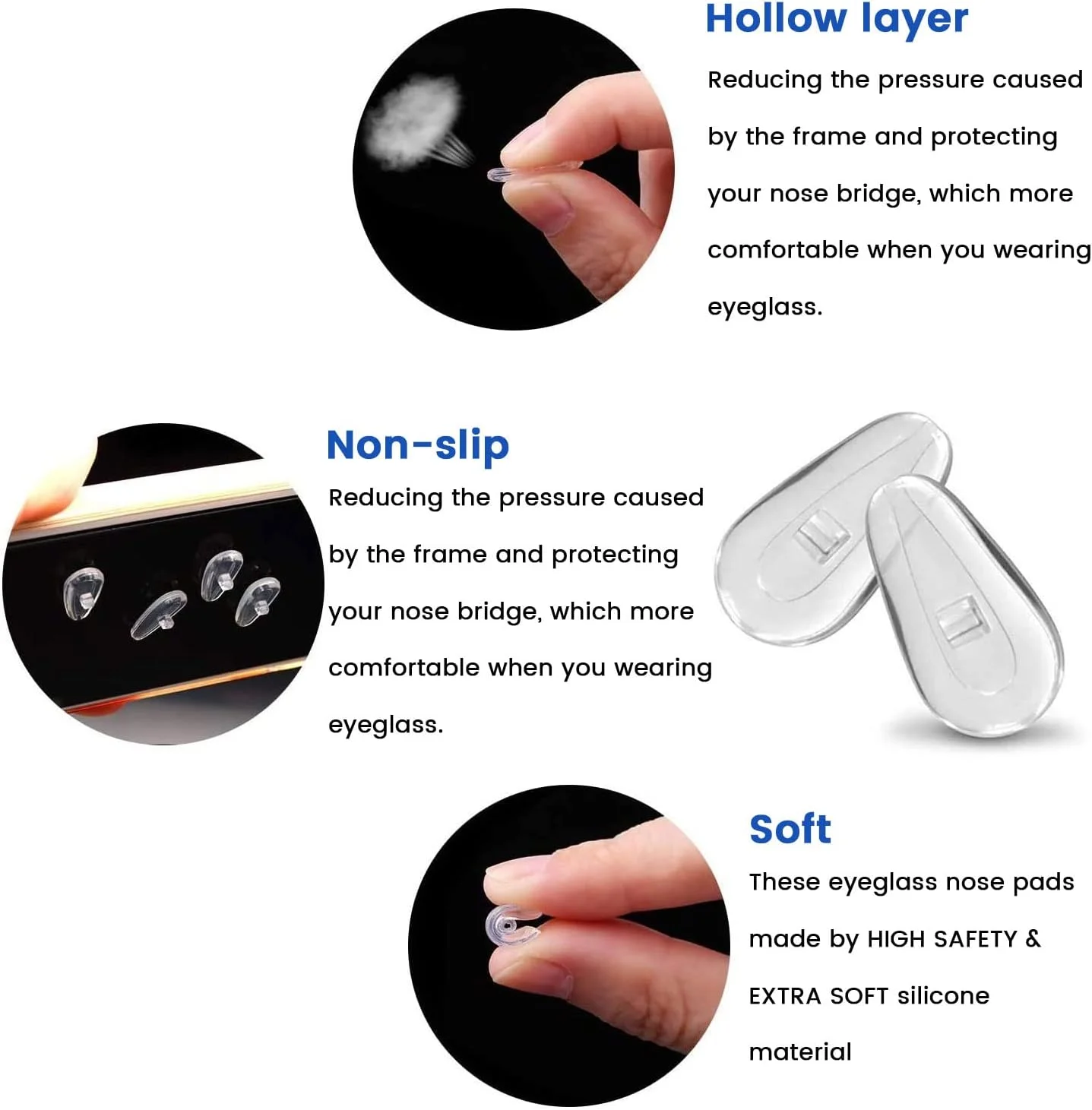 پدهای بینی عینک، مجموعه 30 جفتی پد بینی سیلیکونی عینک، کیت تعمیر عینک با پیچ گوشتی، موچین و پارچه تمیز کننده برای عینک و عینک آفتابی