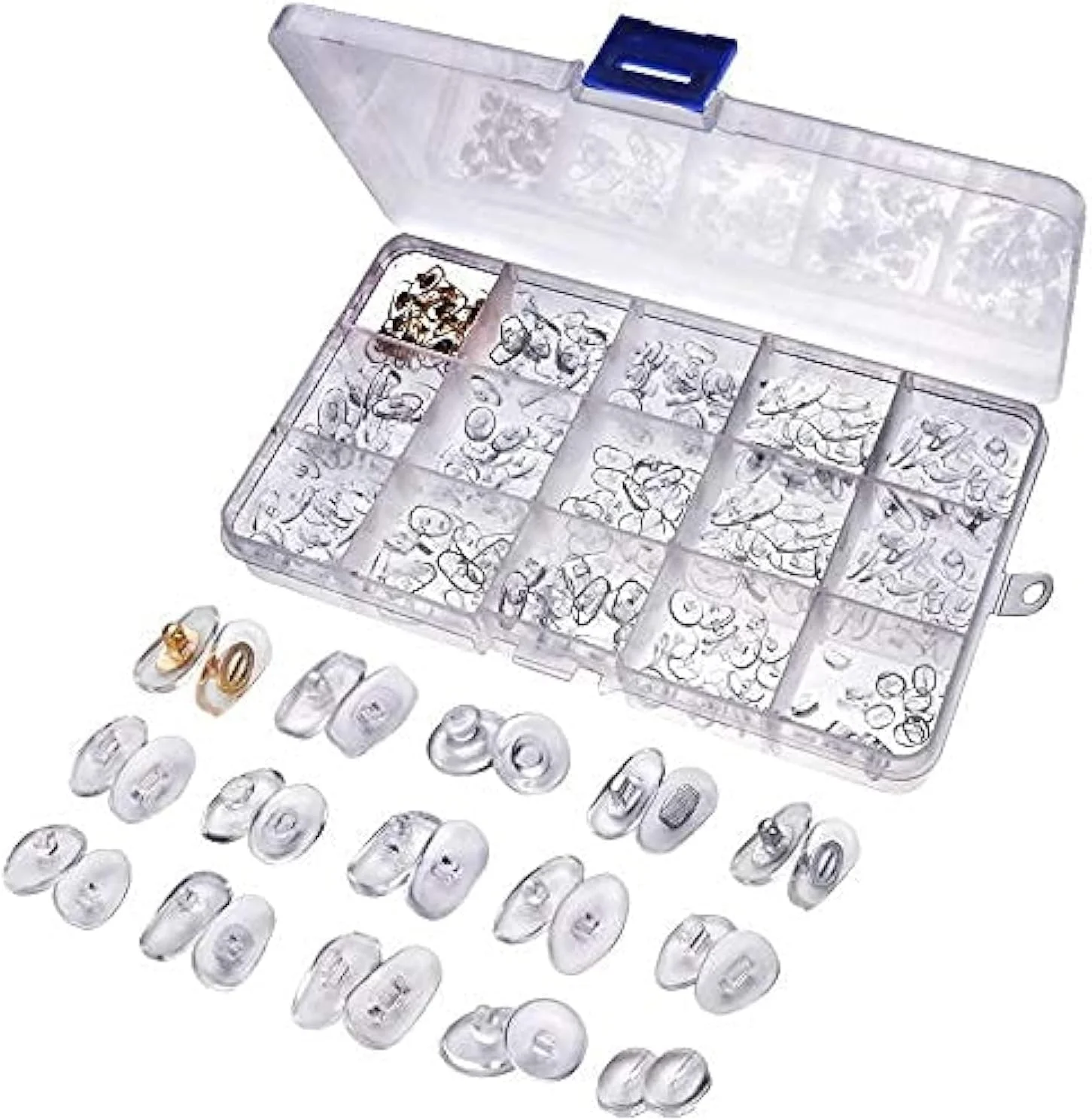 مجموعه پدهای بینی عینک MAKINGTEC، 15 مدل پد بینی PVC فوق العاده نرم ضد لغزش، کیت متنوع پد بینی عینک برای تعمیر و تعویض عینک آفتابی - 150 جفت