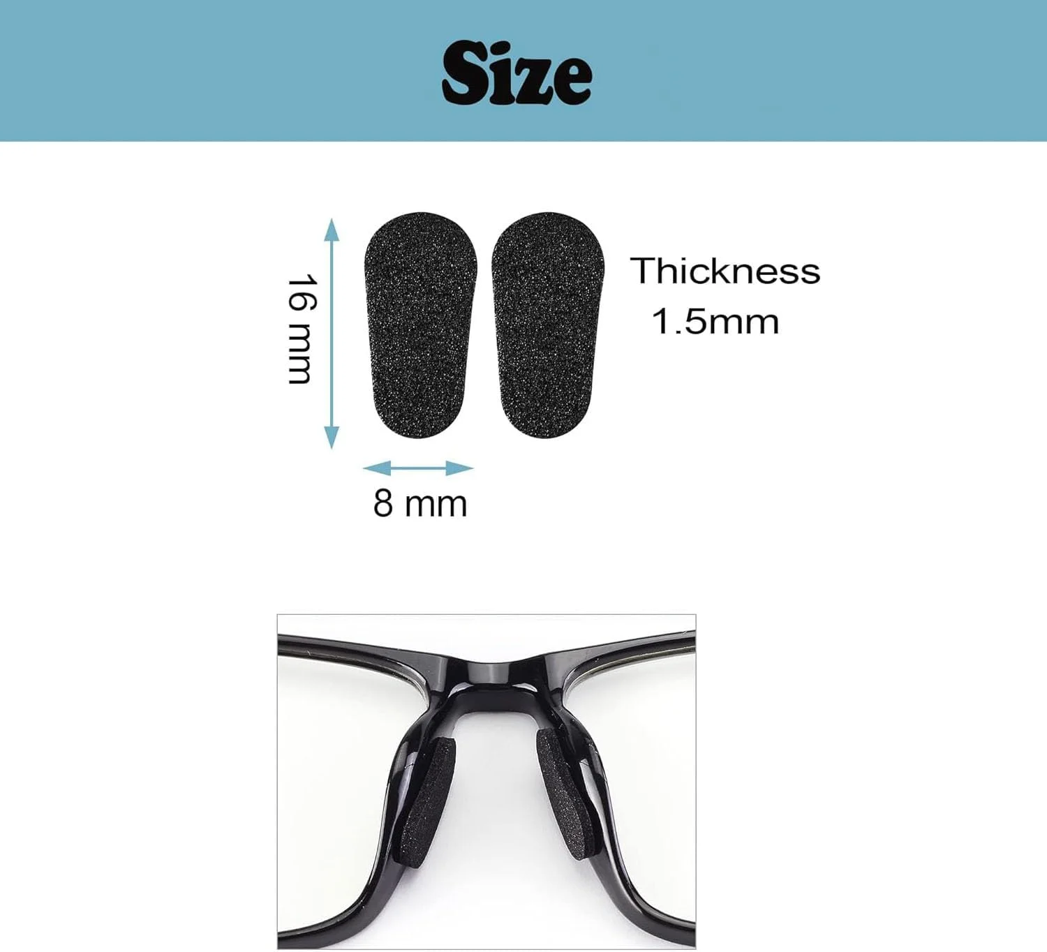 ۶۰ جفت پد بینی فومی مشکی برای عینک، پد بینی فومی نرم خودچسب ضد لغزش عینک، مشکی/۱.۵ میلیمتر ۶۰ جفت پد بینی فومی مشکی برای عینک، پد بینی فومی نرم خودچسب ضد لغزش عینک، مشکی/۱.۵ میلیمتر