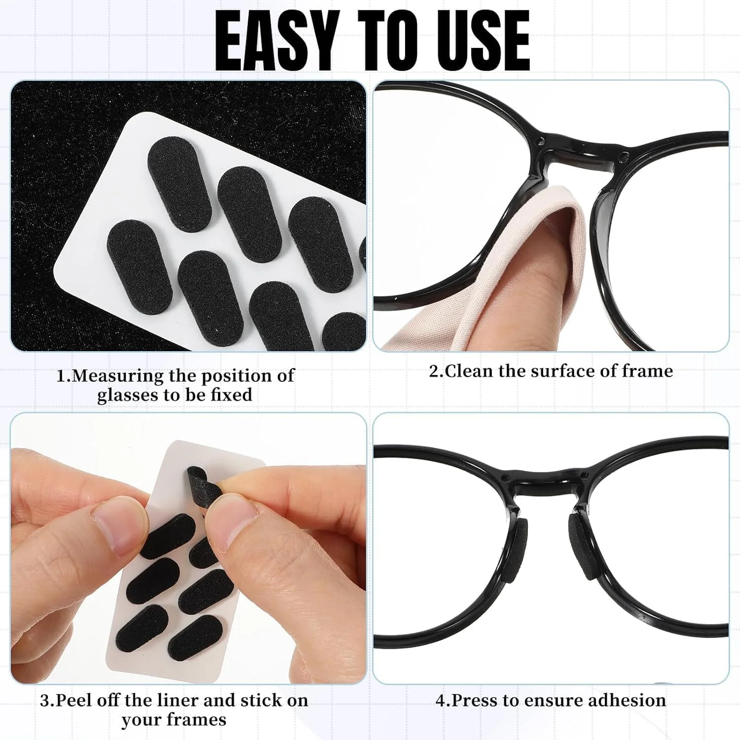 ۶۰ جفت پد بینی فومی مشکی برای عینک، پد بینی فومی نرم خودچسب ضد لغزش عینک، مشکی/۱.۵ میلیمتر ۶۰ جفت پد بینی فومی مشکی برای عینک، پد بینی فومی نرم خودچسب ضد لغزش عینک، مشکی/۱.۵ میلیمتر
