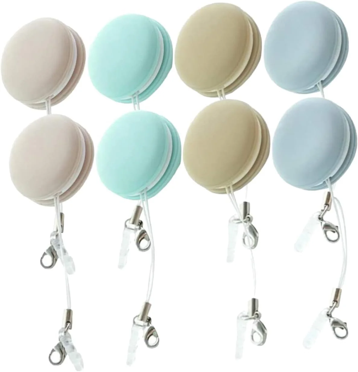 دستمال مرطوب صفحه نمایش موبایل تزویق، 8 عددی، پاک کننده قابل حمل گرد طرح ماکارون، برس سبک وزن و قابل استفاده مجدد در 4 رنگ برای تلفن هوشمند، عینک و دوربین