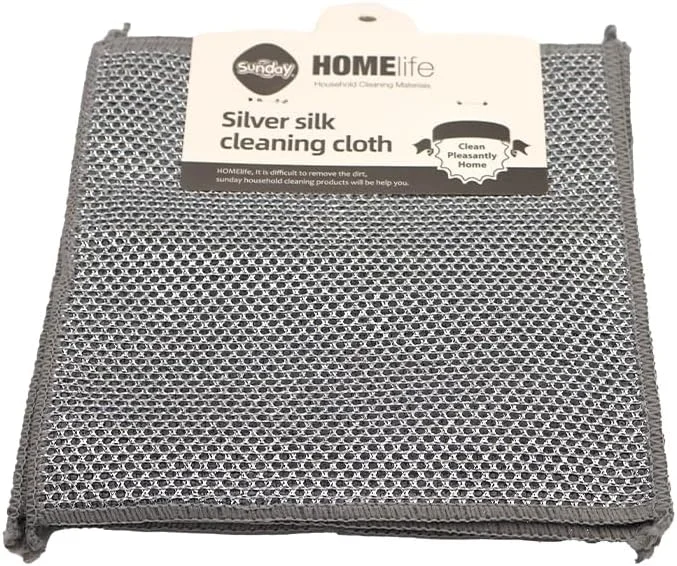 دستمال تمیز کننده ابریشمی نقره ای، مقاوم در برابر سایش، ضد روغن، خشک شونده سریع و چند منظوره، قدرت پاک کنندگی قوی، بدون آسیب به رنگ، همچنین سطح شیشه، استیل ضد زنگ، کثیفی، استفاده دوگانه خشک و مرطوب