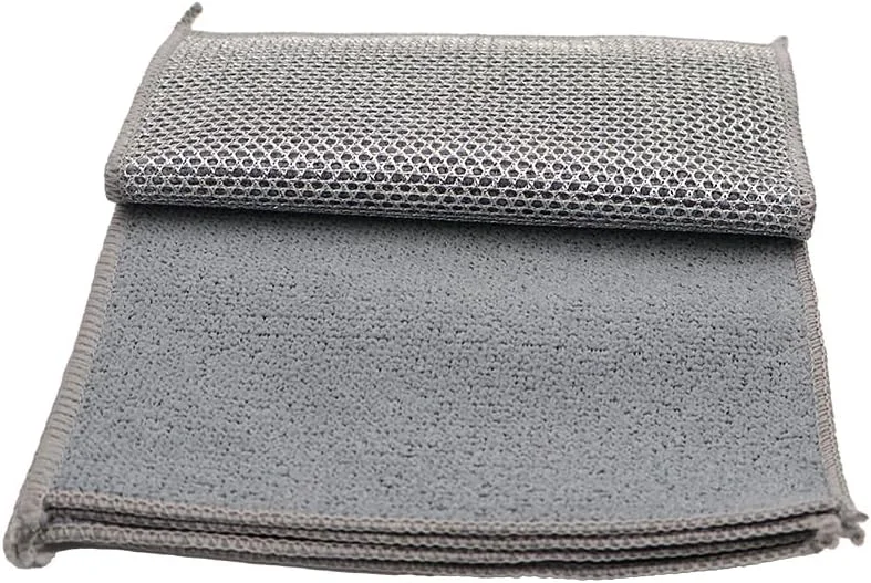 دستمال تمیز کننده ابریشمی نقره ای، مقاوم در برابر سایش، ضد روغن، خشک شونده سریع و چند منظوره، قدرت پاک کنندگی قوی، بدون آسیب به رنگ، همچنین سطح شیشه، استیل ضد زنگ، کثیفی، استفاده دوگانه خشک و مرطوب