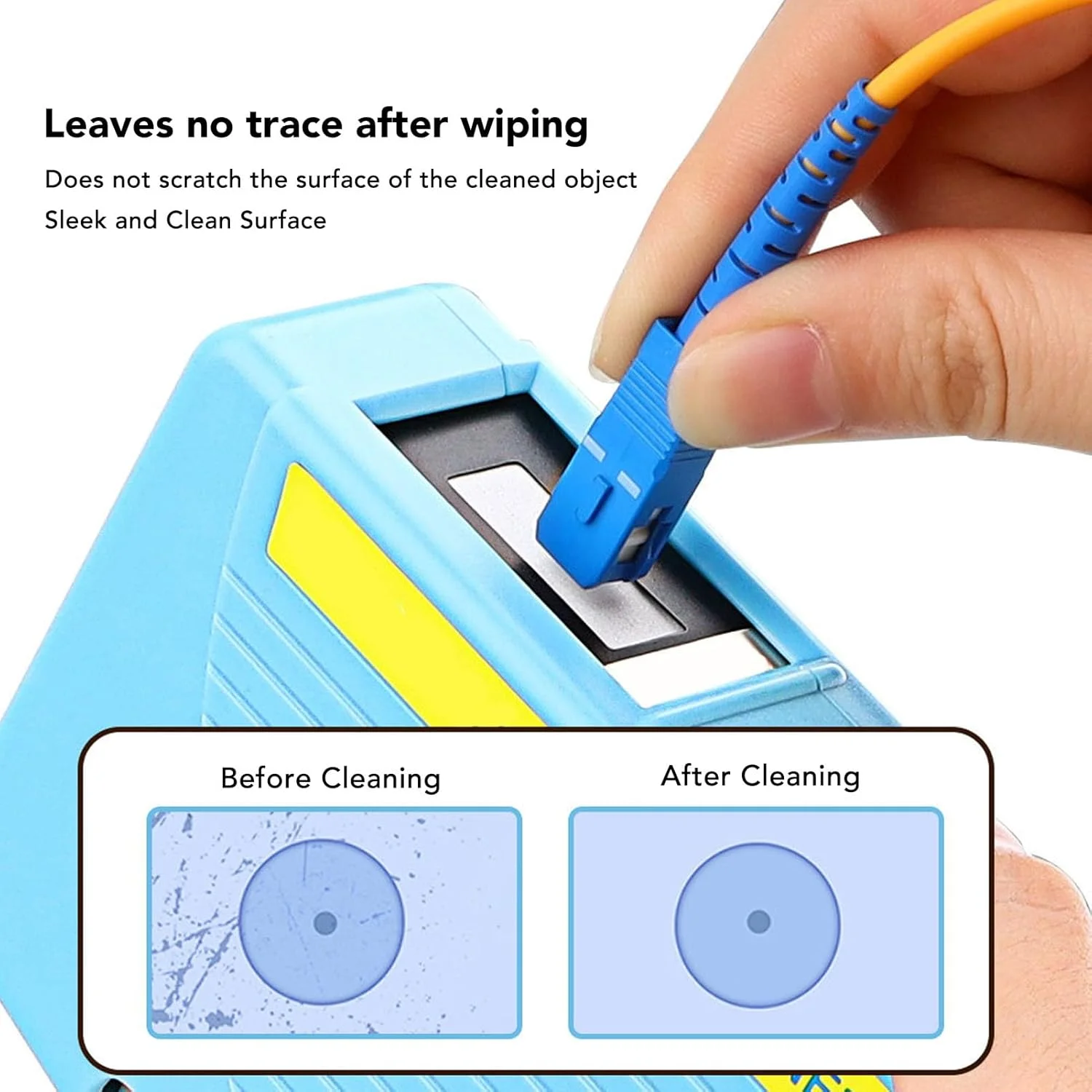 دستمال مرطوب تمیز کننده فیبر نوری، پارچه بدون بافت و پرز برای فیبر نوری و سطح ماشین، با طراحی کشویی برای استفاده مرطوب و خشک، ظرفیت تمیز کردن 500 بار دستمال مرطوب تمیز کننده فیبر نوری، پارچه بدون بافت و پرز برای فیبر نوری و سطح ماشین، با طراحی کشویی برای استفاده مرطوب و خشک، ظرفیت تمیز کردن 500 بار