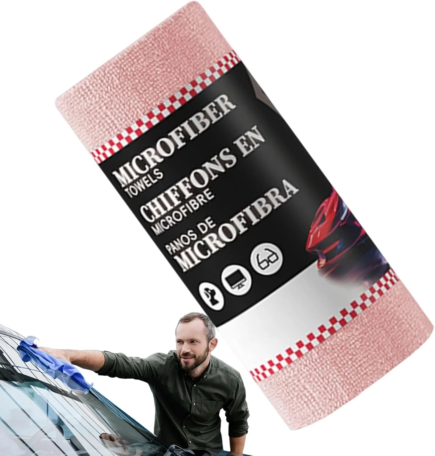 دستمال‌های میکروفایبر برای خودرو - تمیز کننده خودرو قابل استفاده مجدد، دستمال پولیش قابل استفاده مجدد برای شیشه جلو، لنز، آینه، ظروف، شیشه، پیشخوان، حمام، پنجره خودرو