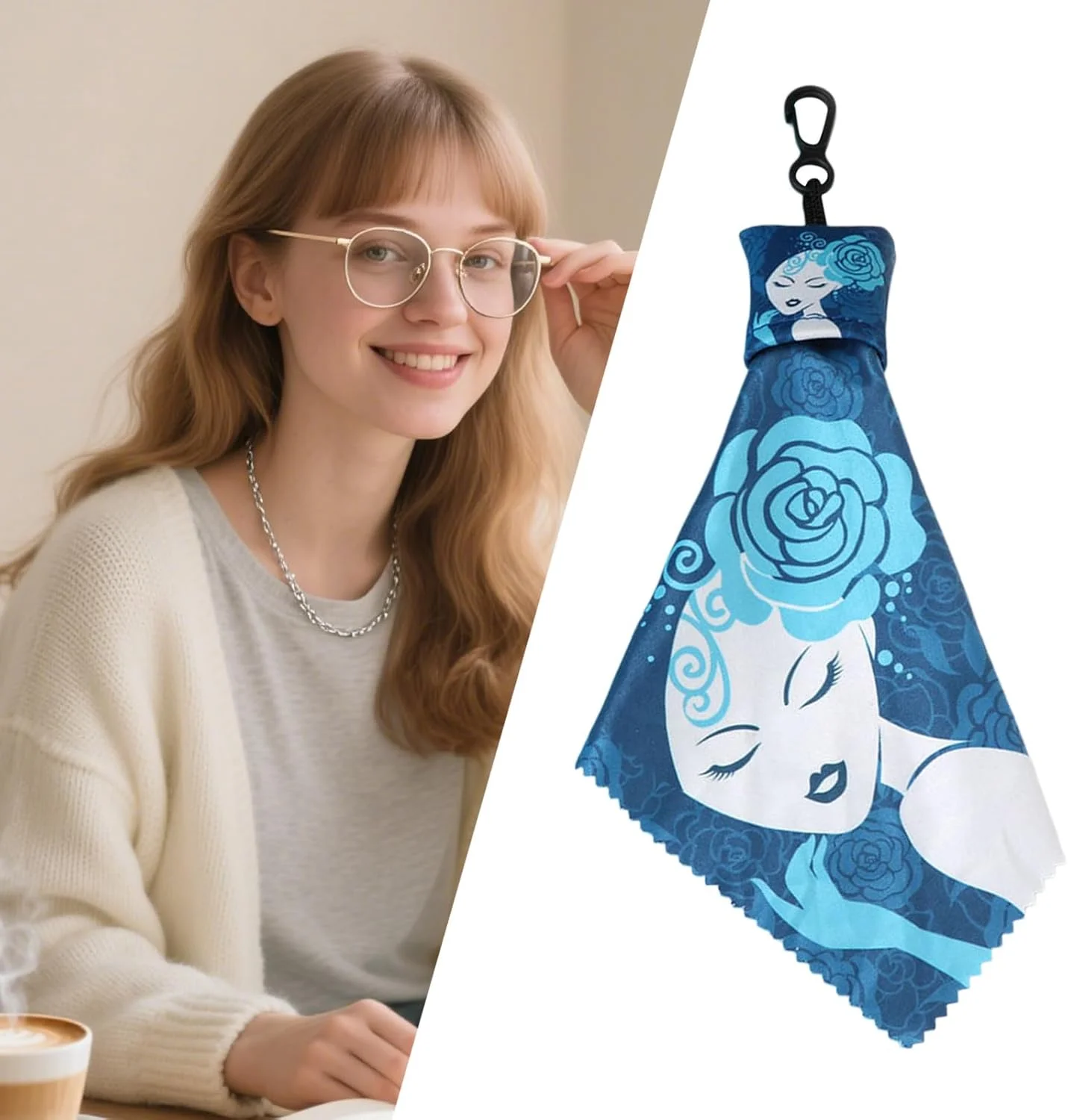 دستمال تمیز کننده عینک میکروفایبر، دستمال مرطوب تمیز کننده عینک آفتابی میکروفایبر قابل شستشو جاکلیدی | دستمال تمیز کننده دوربین و عکس برای لنز پنجره شیشه جلو لپ تاپ تلفن آینه صفحه نمایش لمسی