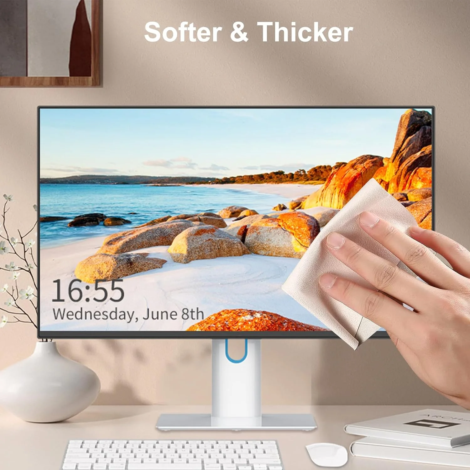 هران - بسته ۱۰۰ عددی دستمال تنظیف عینک جیر، دستمال خاکستری تمیز کننده لنز برای عینک طبی، عینک آفتابی، صفحه نمایش گوشی، دوربین و لوازم جانبی عینک، سایز 5.7 * 6.89 اینچ